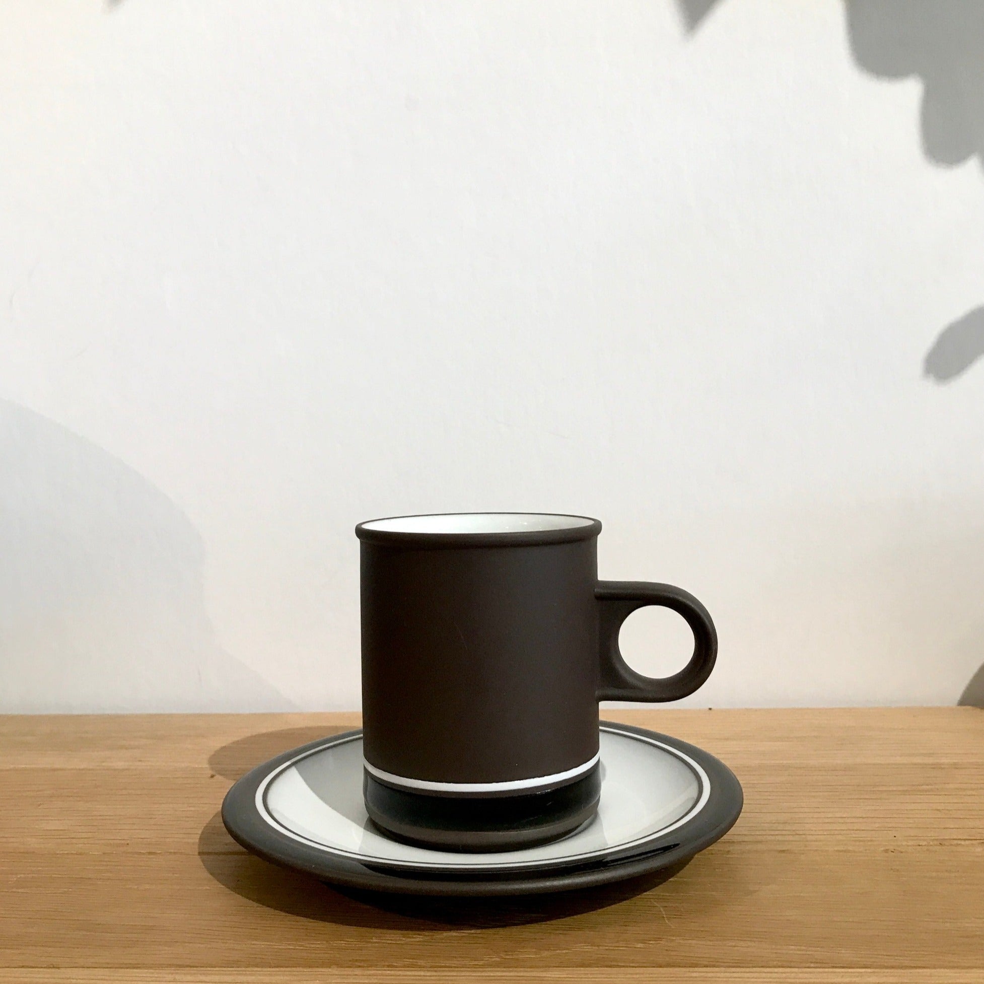 Vintage Hornsea 'Contrast' Espresso Cup & Saucer