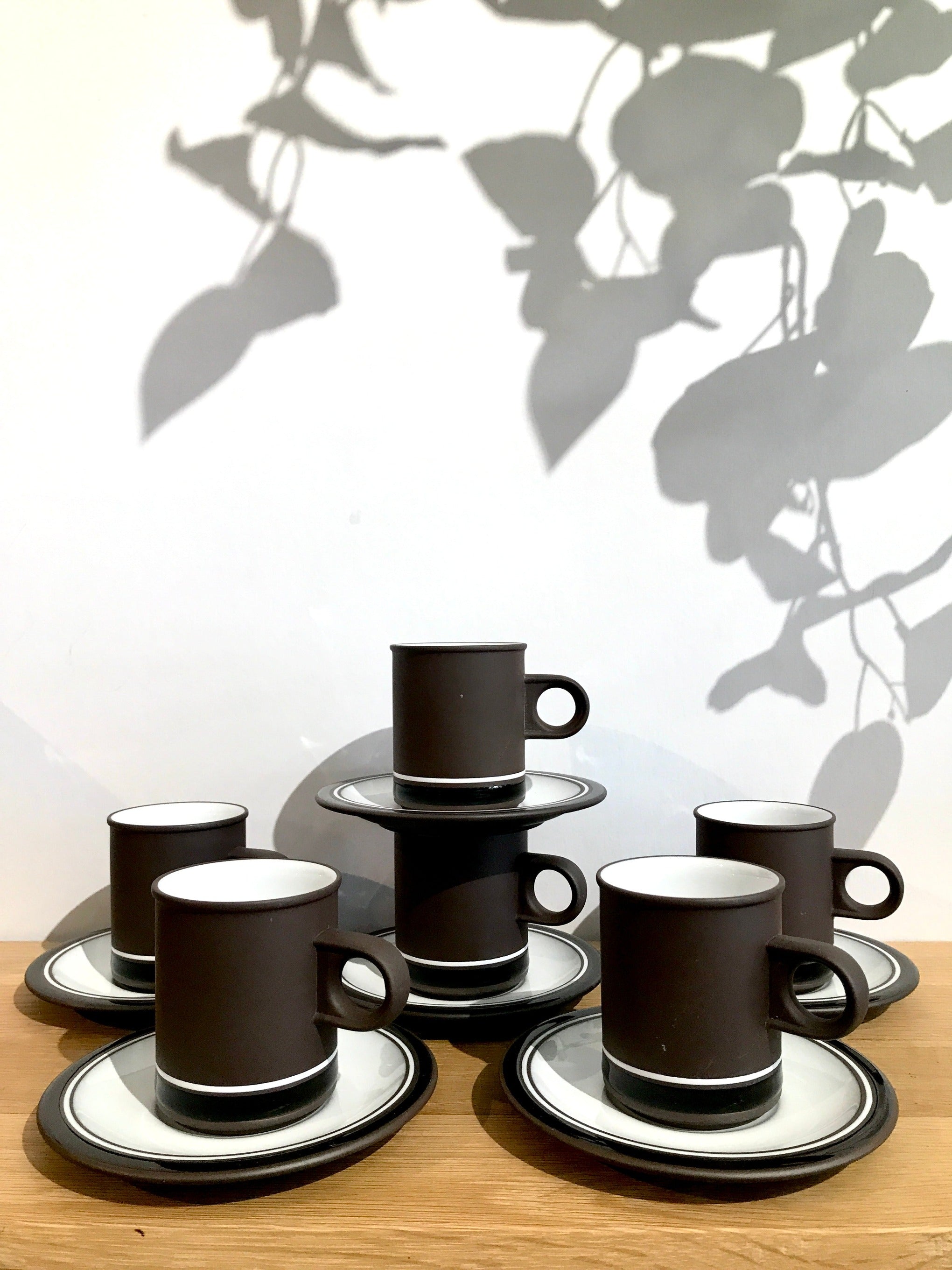 Vintage Hornsea 'Contrast' Espresso Cup & Saucer