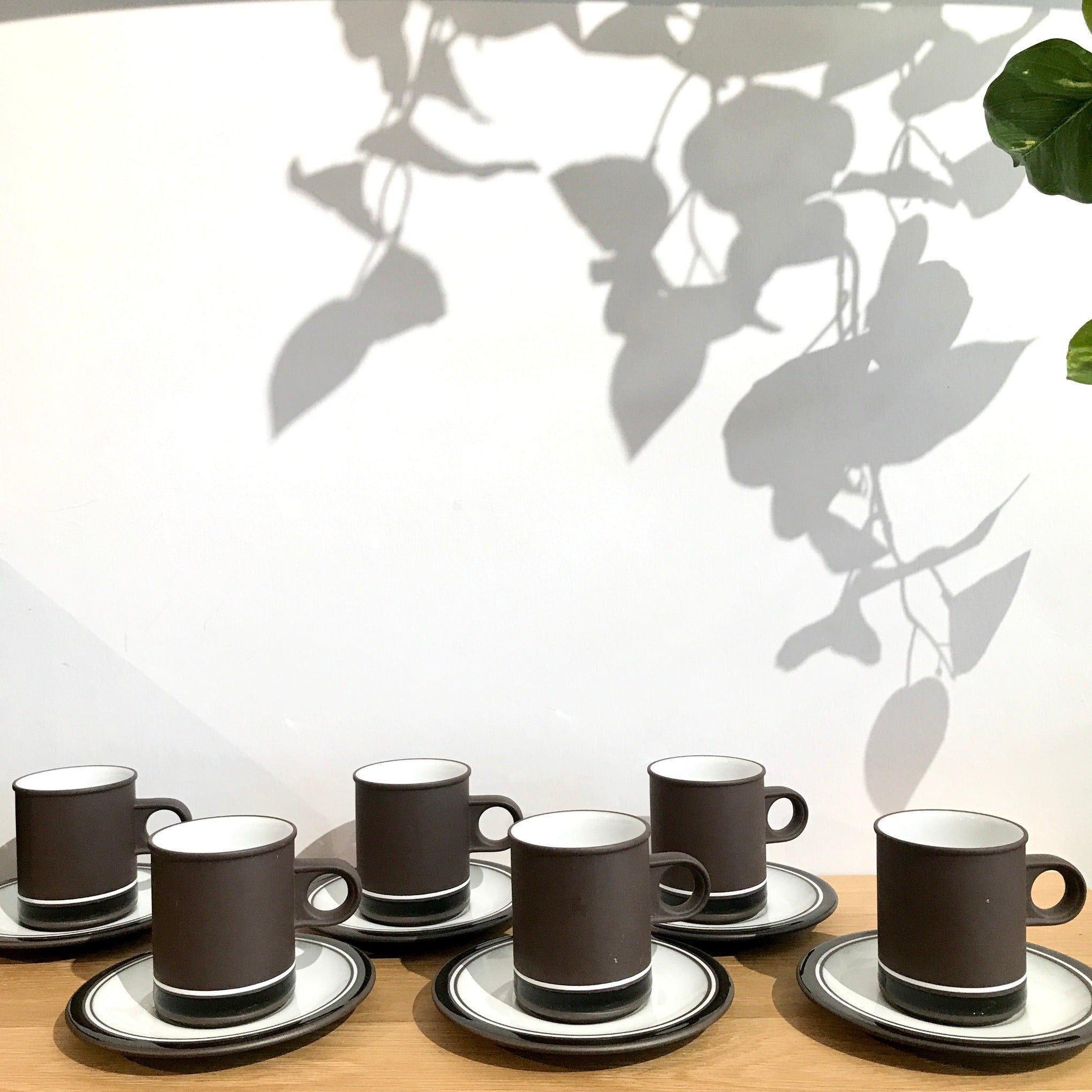 Vintage Hornsea 'Contrast' Espresso Cup & Saucer