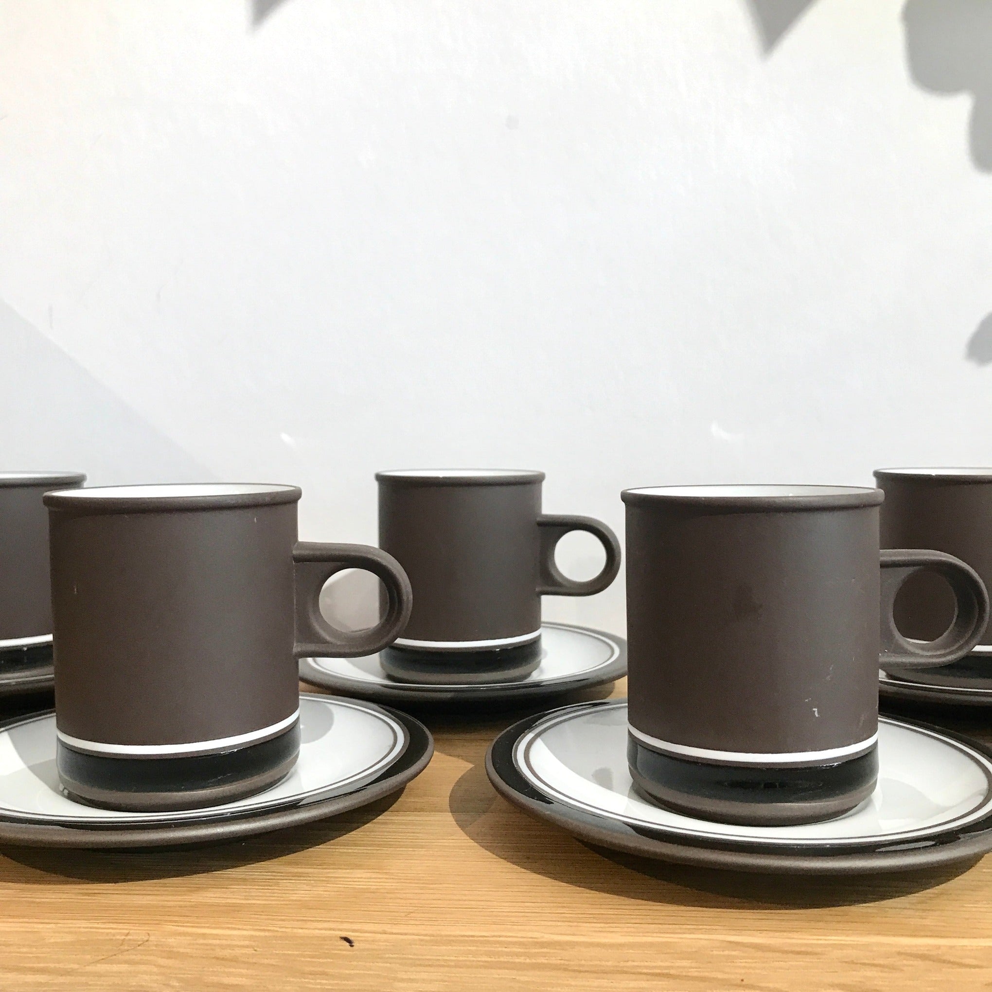 Vintage Hornsea 'Contrast' Espresso Cup & Saucer