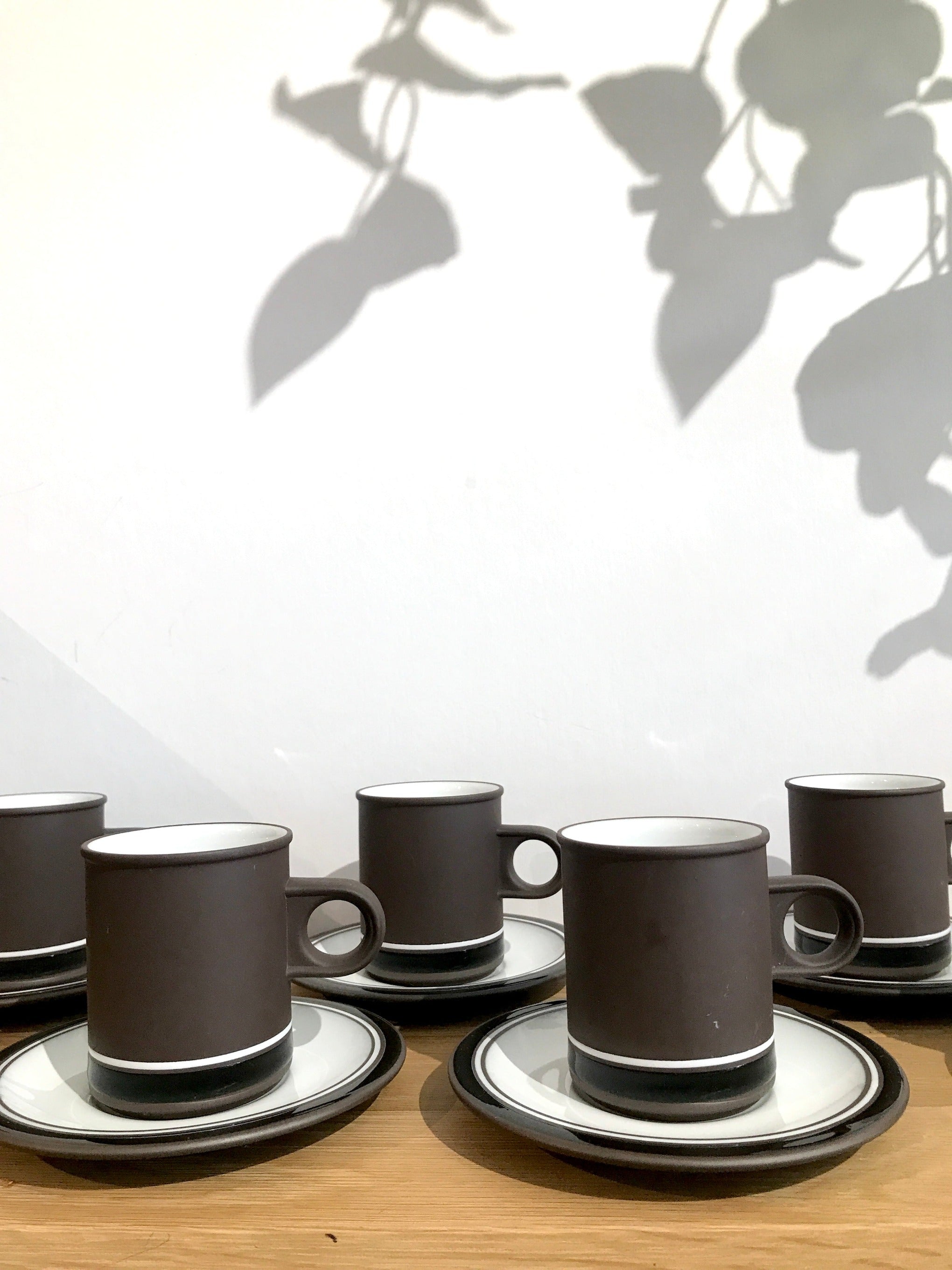 Vintage Hornsea 'Contrast' Espresso Cup & Saucer