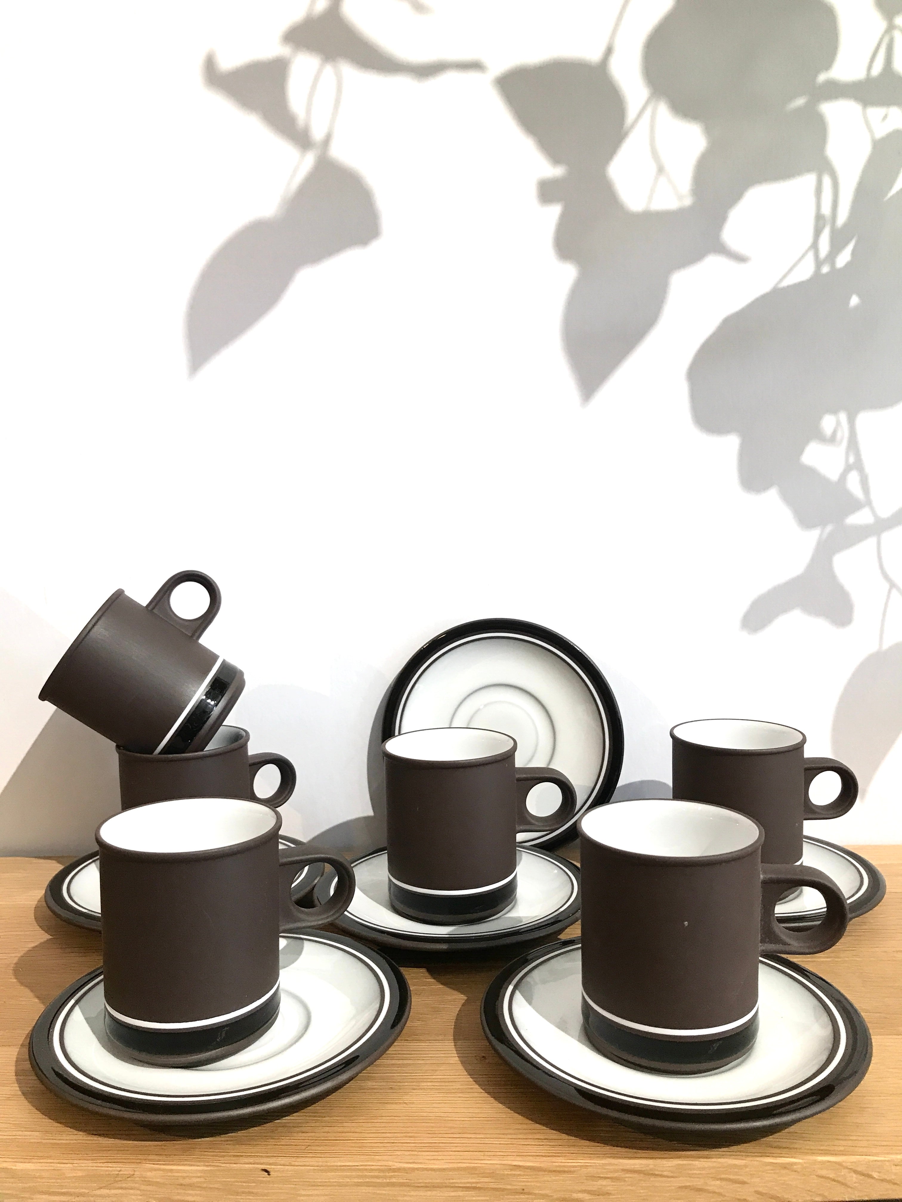 Vintage Hornsea 'Contrast' Espresso Cup & Saucer