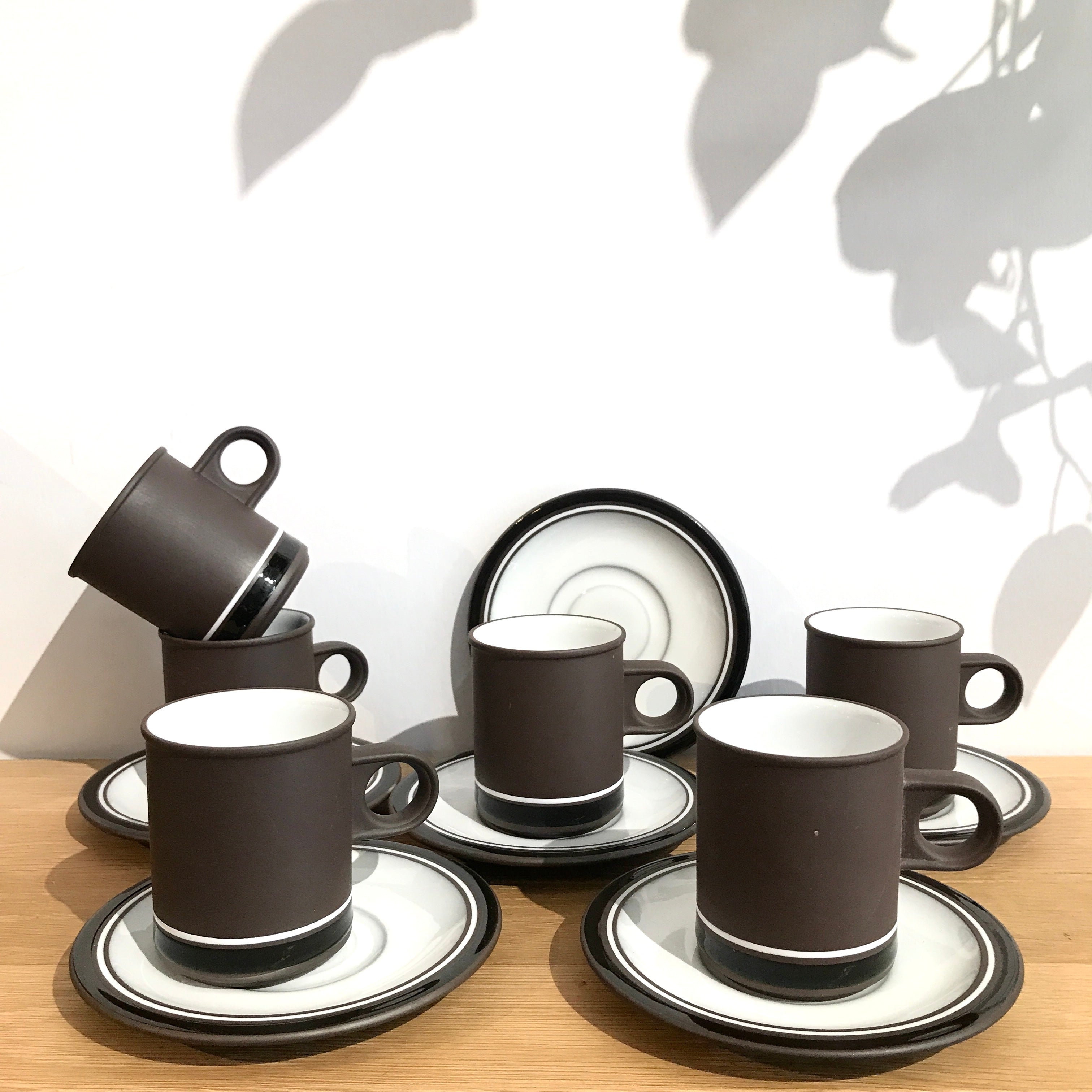 Vintage Hornsea 'Contrast' Espresso Cup & Saucer