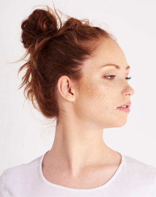 Moe Moe - Hugs and Kisses - Mirrored Gold Signature Stud Earrings