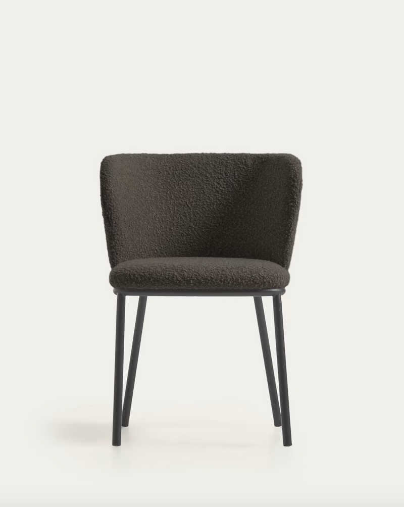 Murray Chair - Black Shearling Boucle + Black Metal Rodwell and Astor Modern Eclectic Style Brunswick 