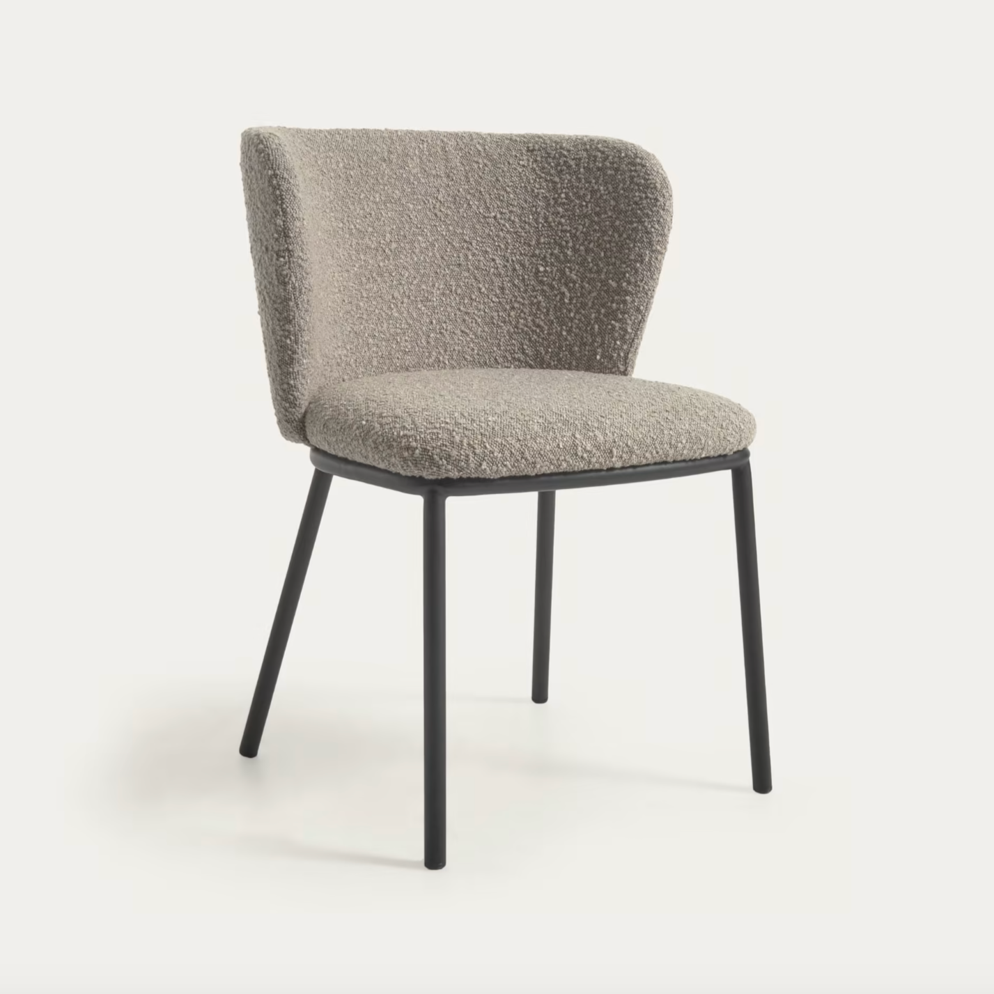Murray Chair - Grey Shearling Boucle + Black Metal Rodwell and Astor Modern Eclectic Style Brunswick