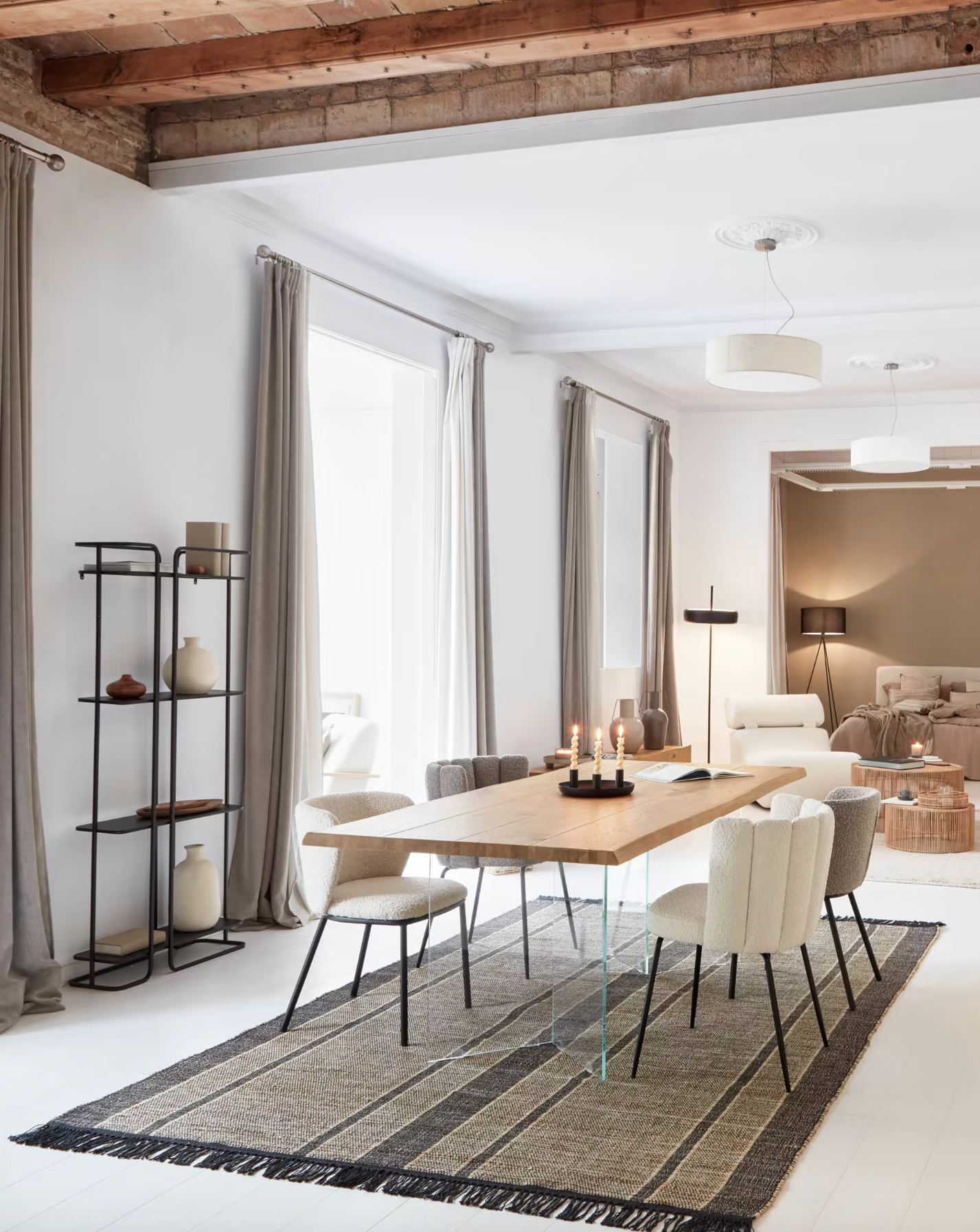 Murray Chair - White Shearling Boucle + Black Metal Rodwell and Astor Modern Eclectic Style Boucle Chair Upholstered Chair