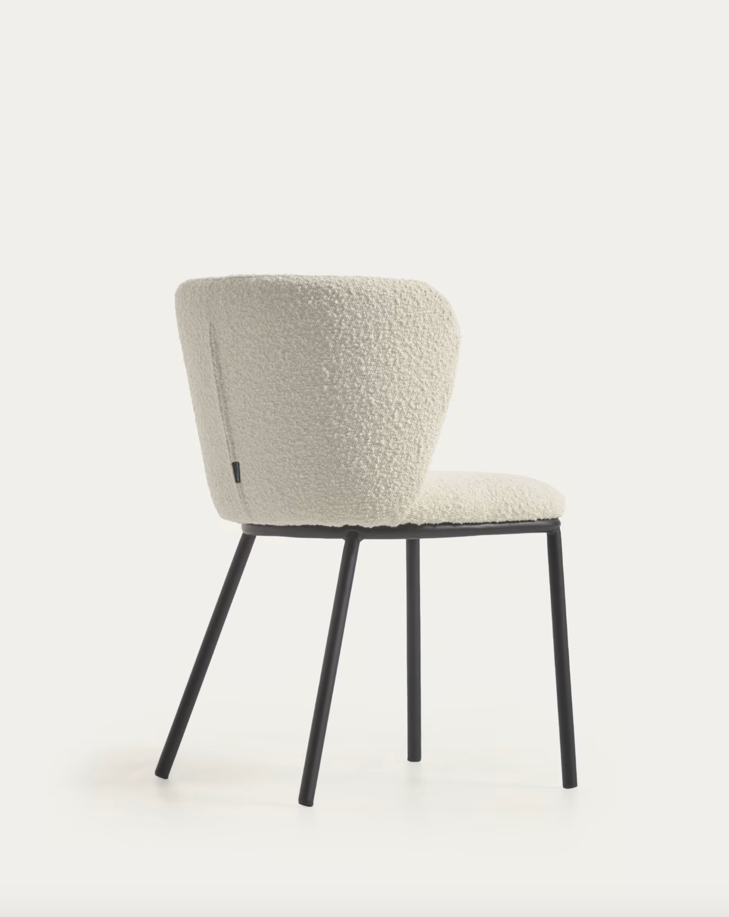 Murray Chair - White Shearling Boucle + Black Metal Rodwell and Astor Modern Eclectic Style Boucle Chair Upholstered Chair
