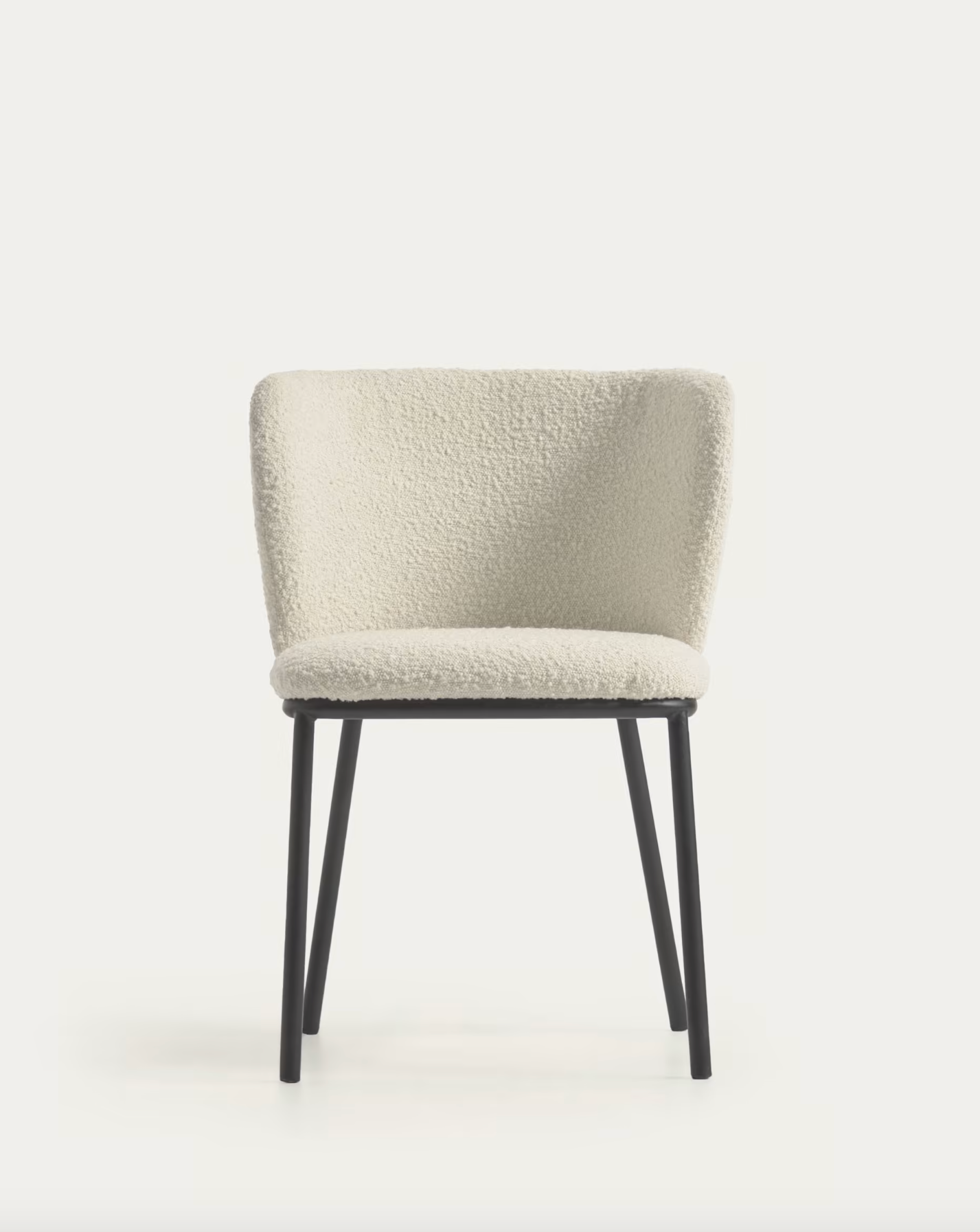 Murray Chair - White Shearling Boucle + Black Metal Rodwell and Astor Modern Eclectic Style Boucle Chair Upholstered Chair