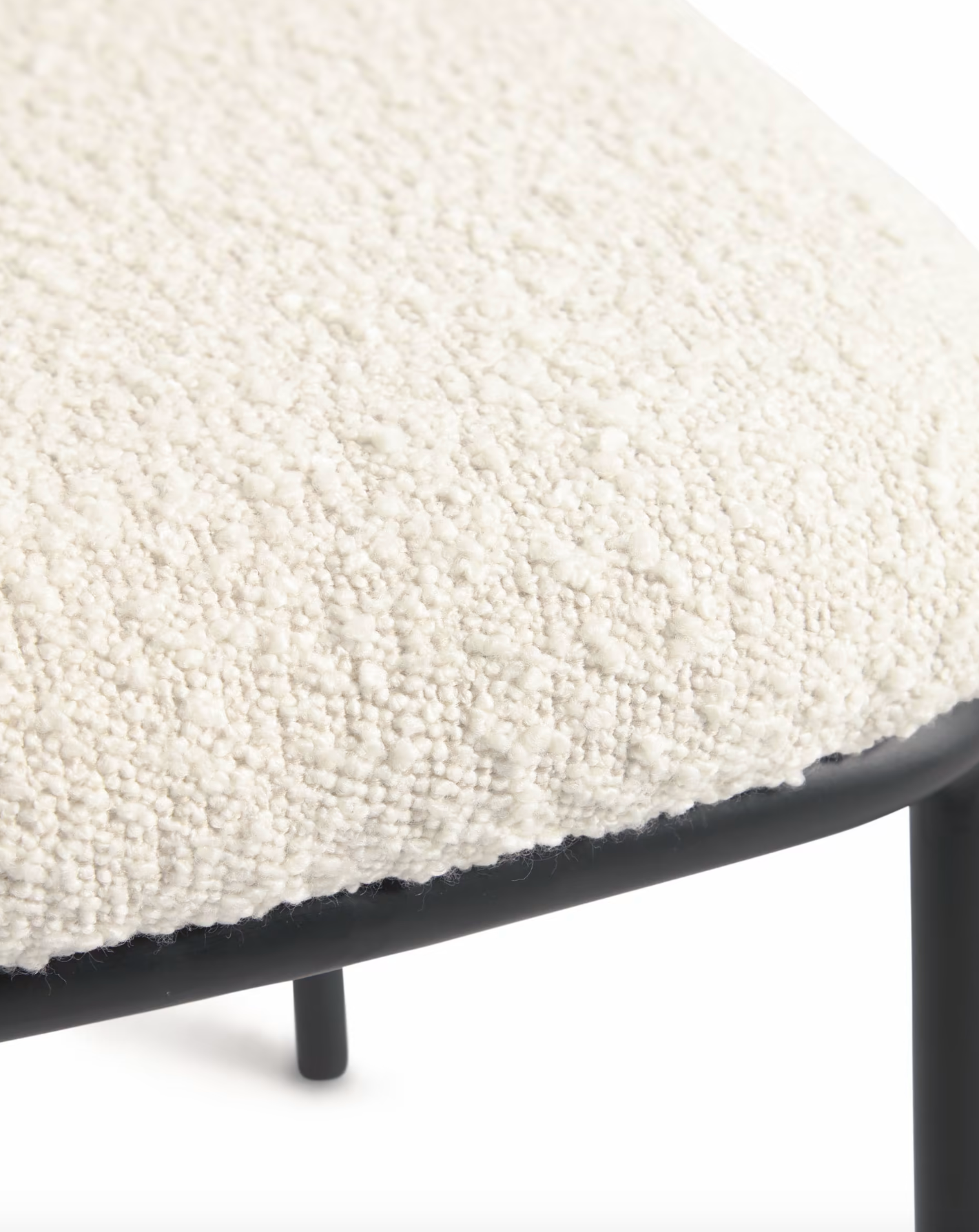 Murray Chair - White Shearling Boucle + Black Metal Rodwell and Astor Modern Eclectic Style Boucle Chair Upholstered Chair