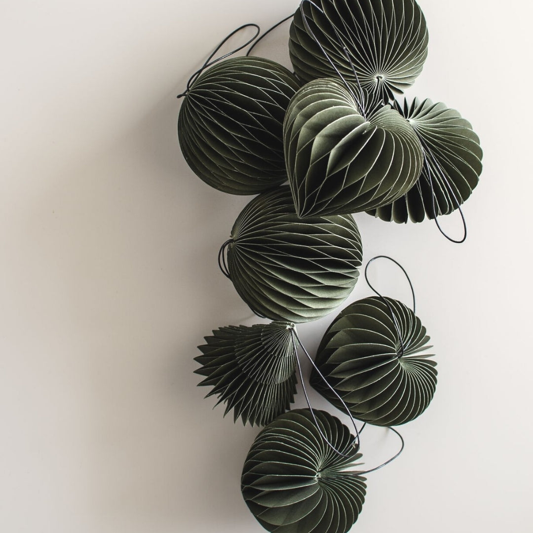 Rodwell and Astor - Paper Jewel Ornament - Olive Green