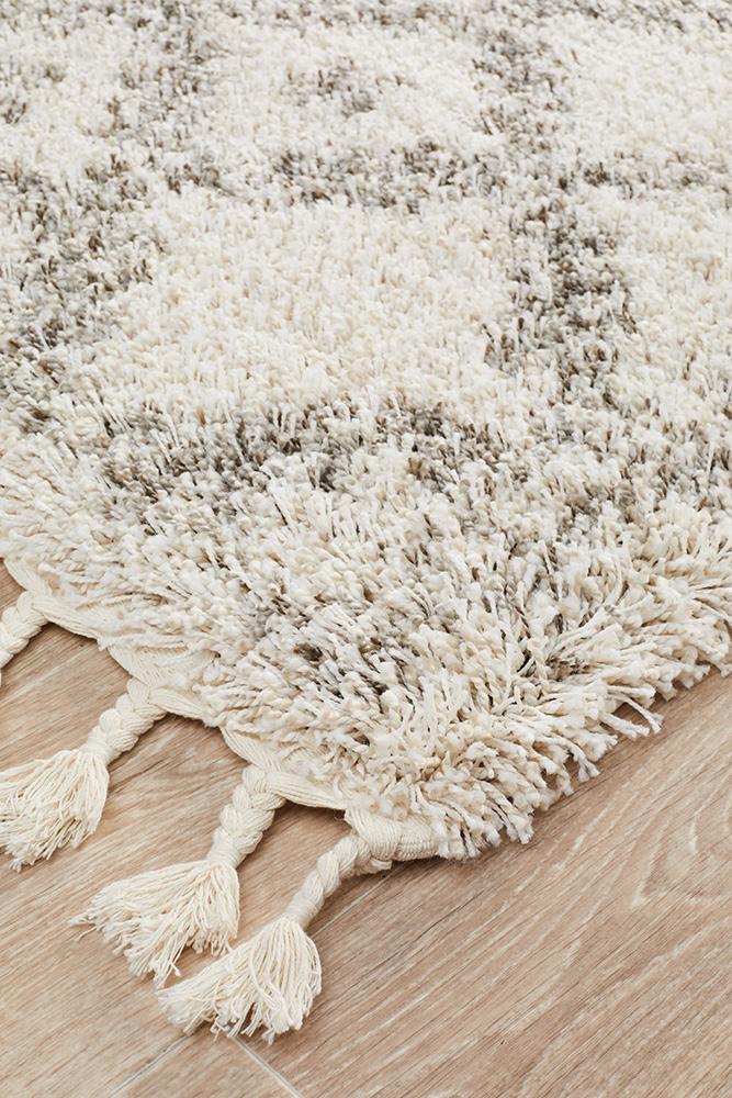Saffron 33 Moroccan Shag Pile Runner - Natural