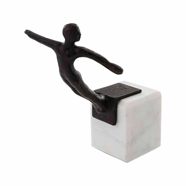 Swimmer Bookend - Bronze and Banswara White Marble