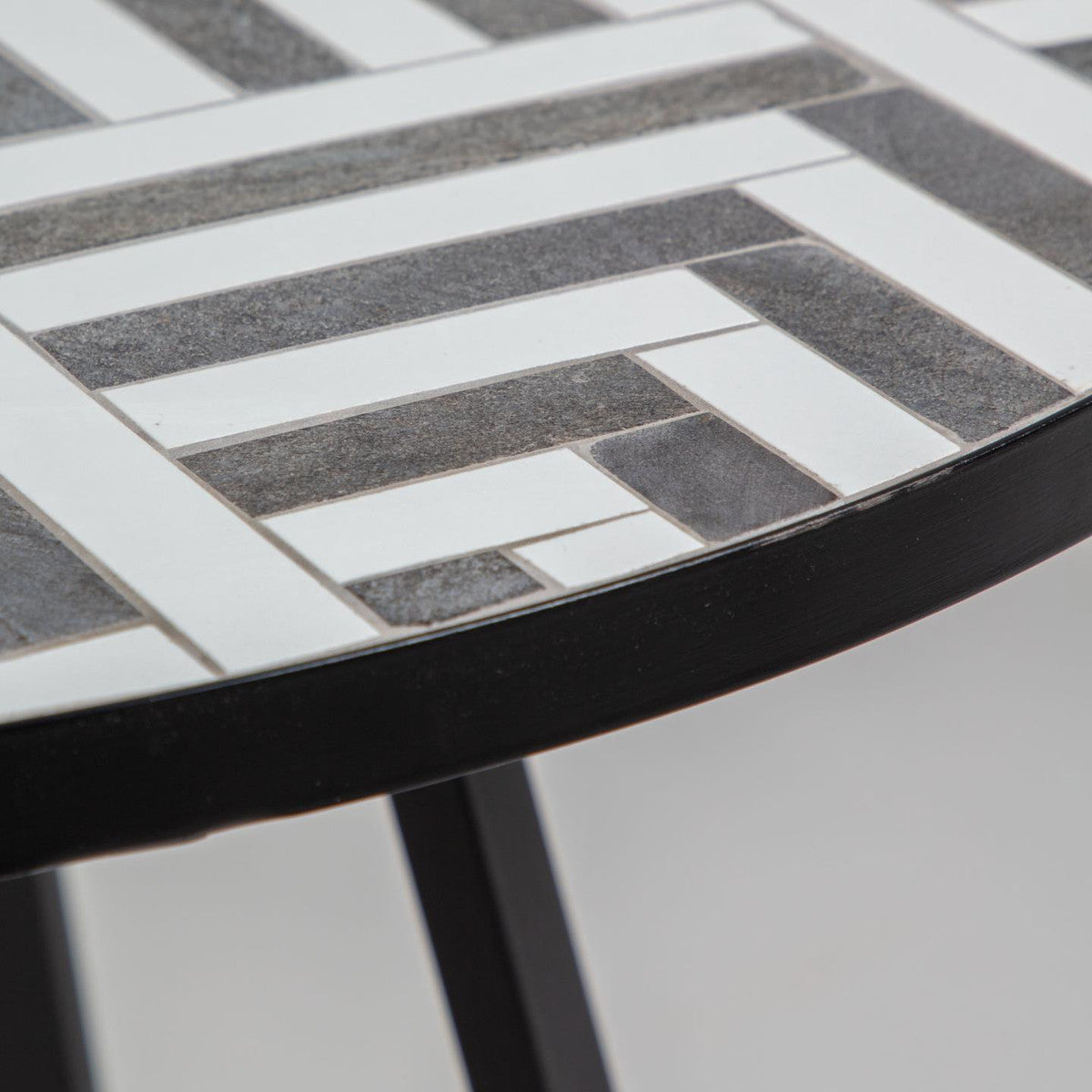 Theo Mosaic Tile Top Round Indoor Outdoor Table Rodwell and astor