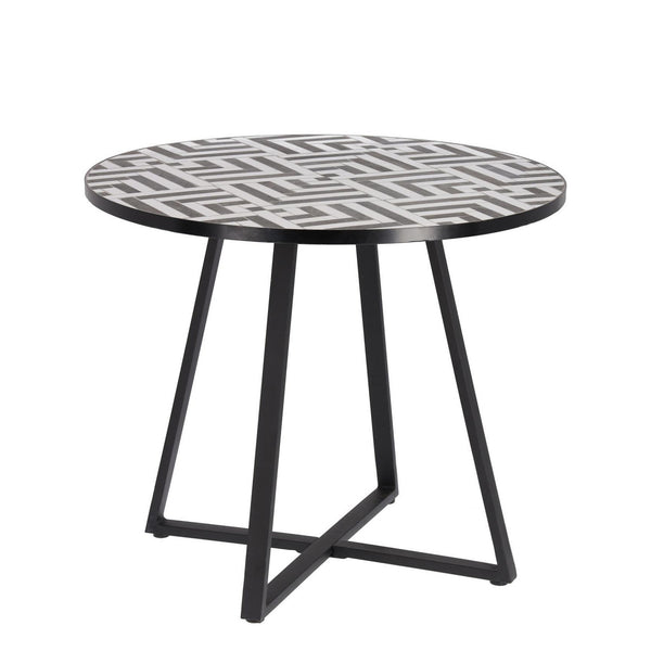 Theo Mosaic Tile Top Round Indoor Outdoor Table Rodwell and astor