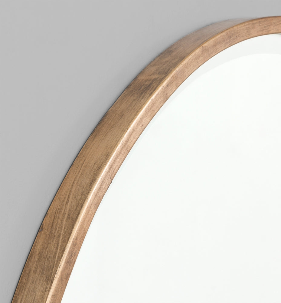 Two Tone Half Moon Mirror - Black/Brass