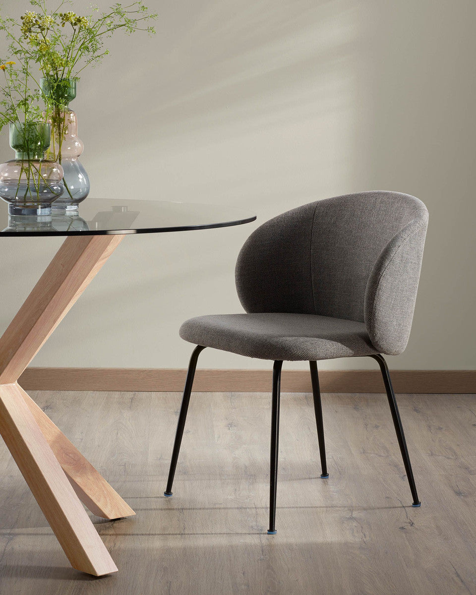 Yarra Dining Chair - Charcoal Tweed Rodwell and Astor