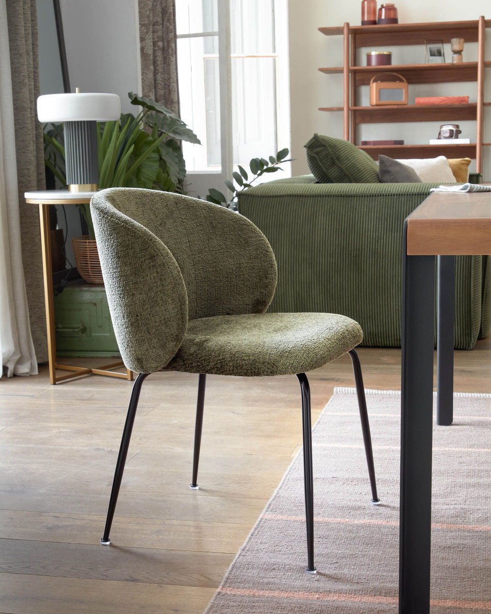Yarra Dining Chair - Olive Chenille Rodwell and Astor
