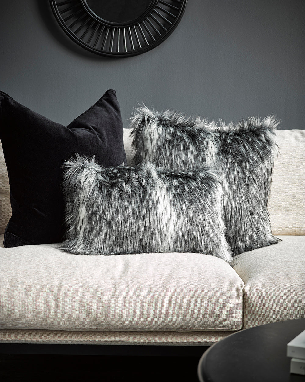 Rodwell and Astor - Heirloom Alaskan Wolf Faux Fur Cushion - 30x45cm