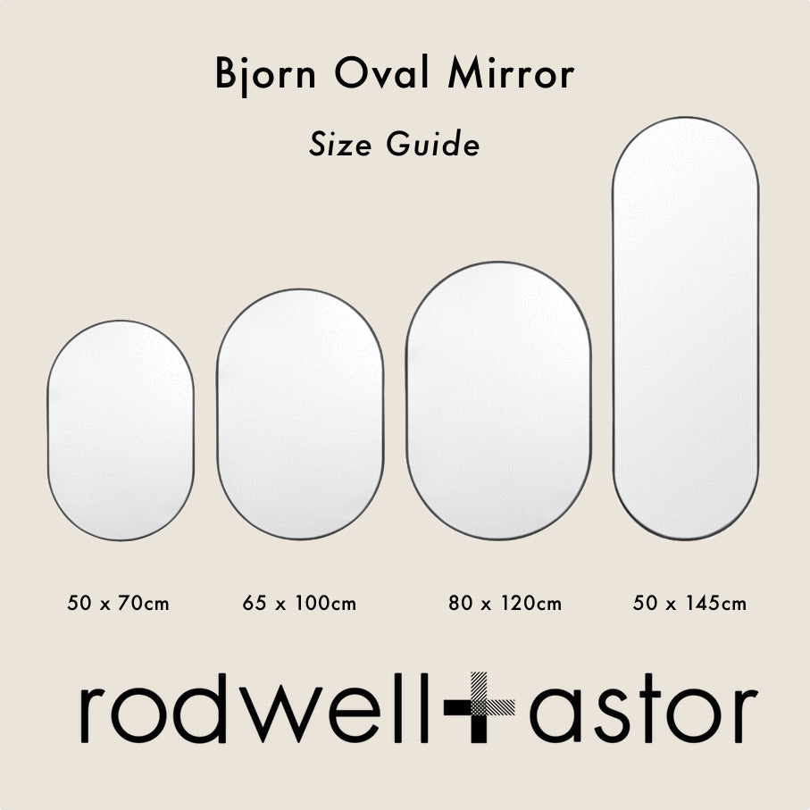MIDDLE OF NOWHERE Bjorn Oval Mirror Size Guide