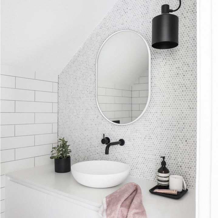 Bjorn Oval Mirror - Bright White - 3 Sizes