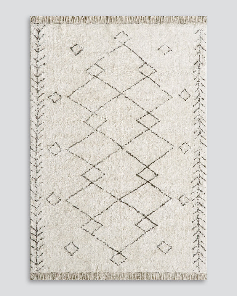 Nordstrand Bjorn Cotton Floor Rug - Ivory/Charcoal Rodwell and Astor