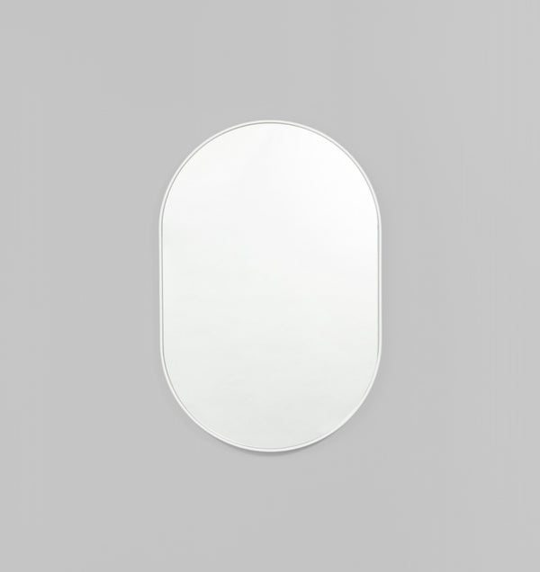 MIDDLE OF NOWHERE Bjorn Oval Mirror - Bright White - 3 Sizes Available
