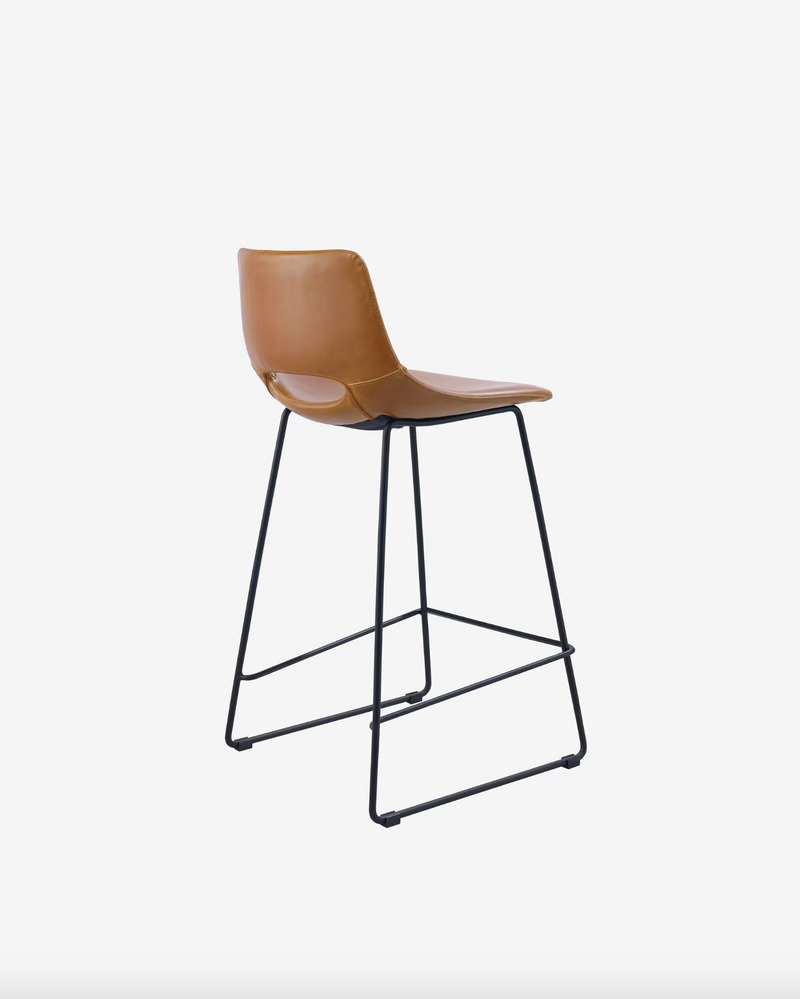 Bowie Vegan Leather Barstool - Rust Rodwell and Astor Modern Eclectic Style Brunswick