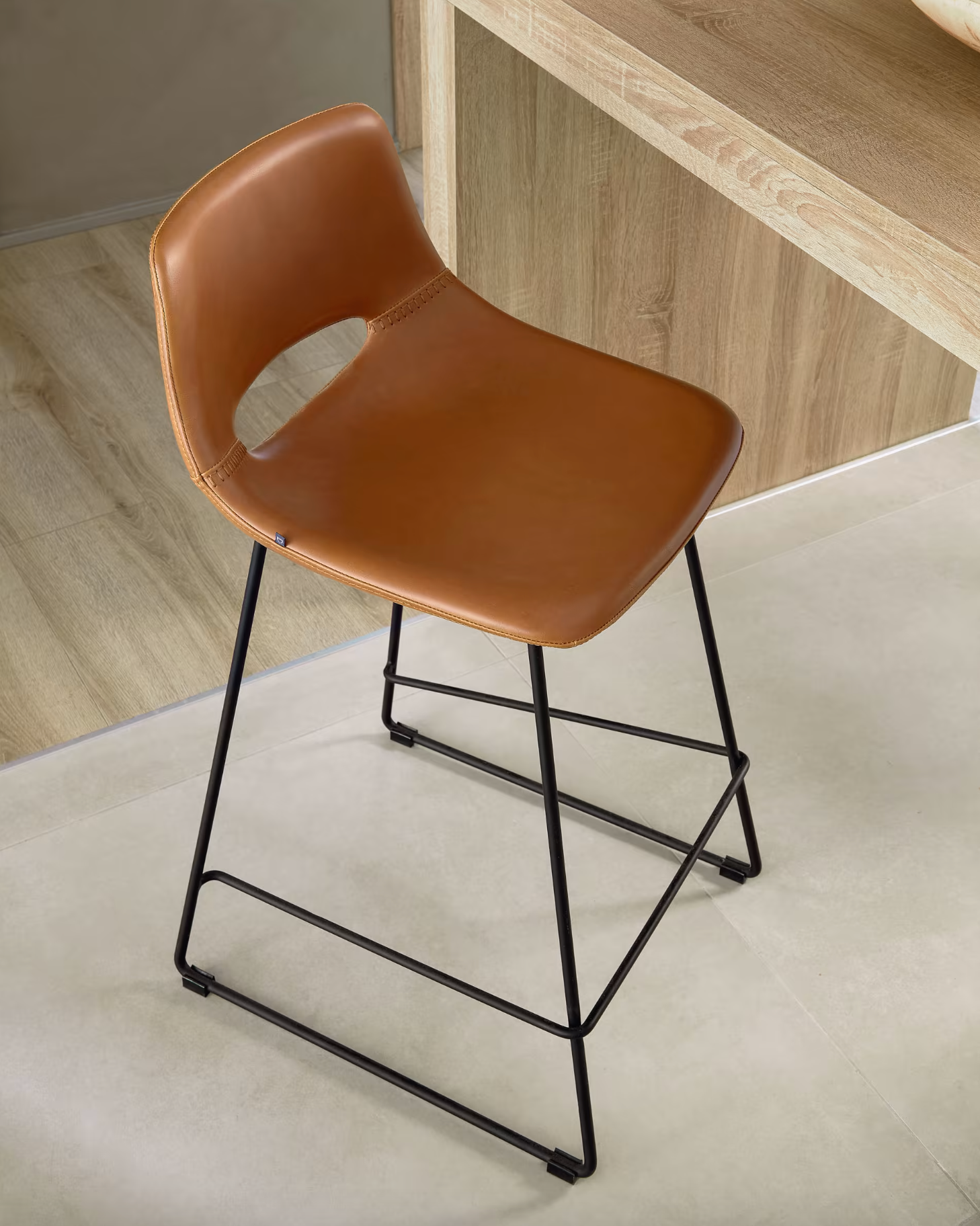 Bowie Vegan Leather Barstool - Rust Rodwell and Astor Modern Eclectic Style Brunswick