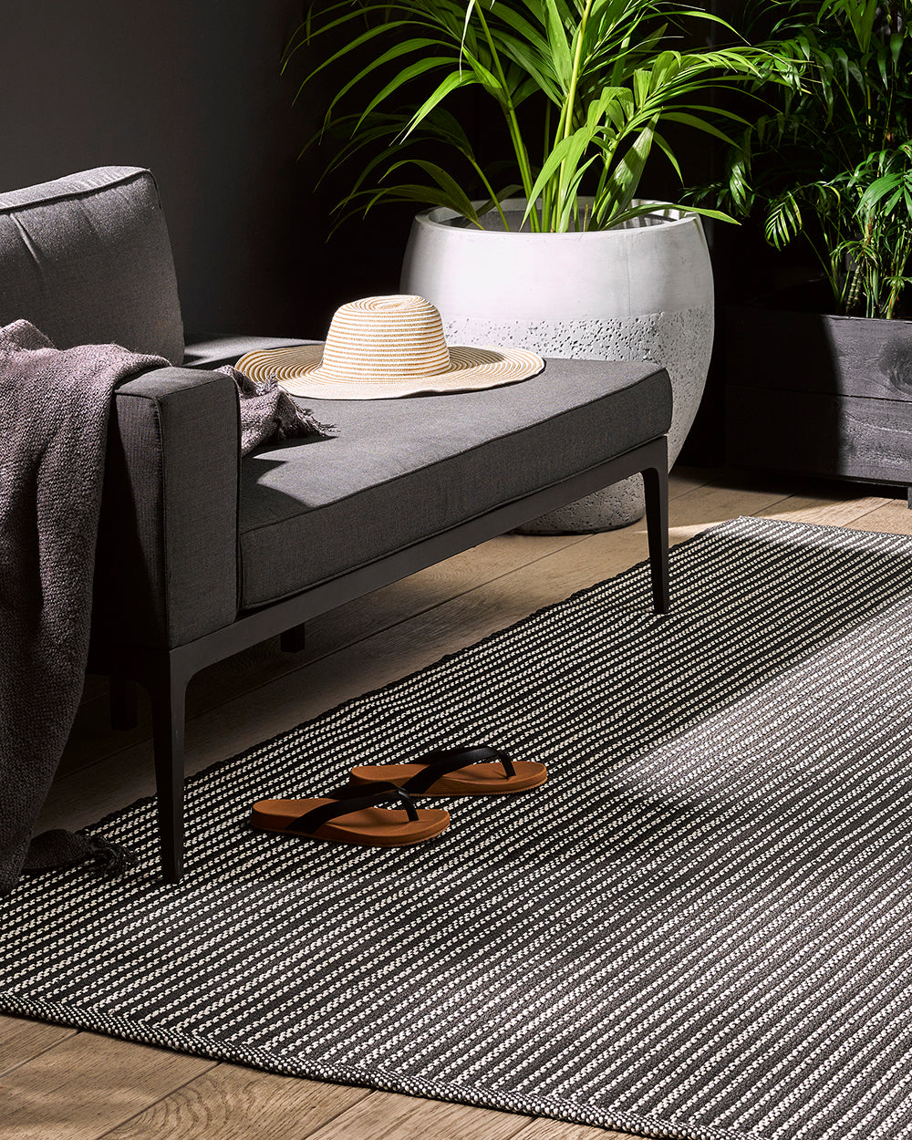 Byron Bay Indoor/Outdoor Rug - Charcoal