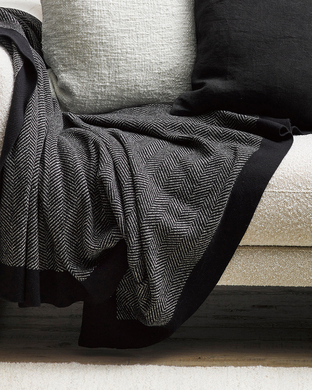 BAYA Carmel Knitted Cotton Throw - Peat - 130 x 180cm