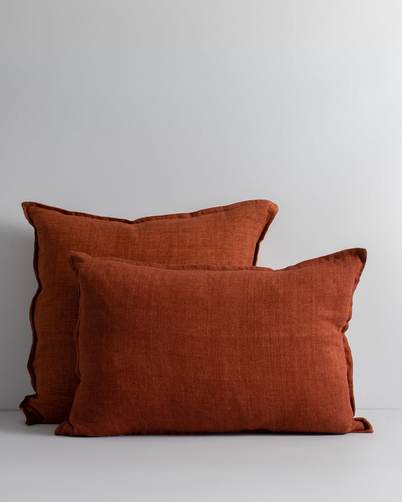 BAYA Cassia Cushion - Red Leather - 55 x 55cm