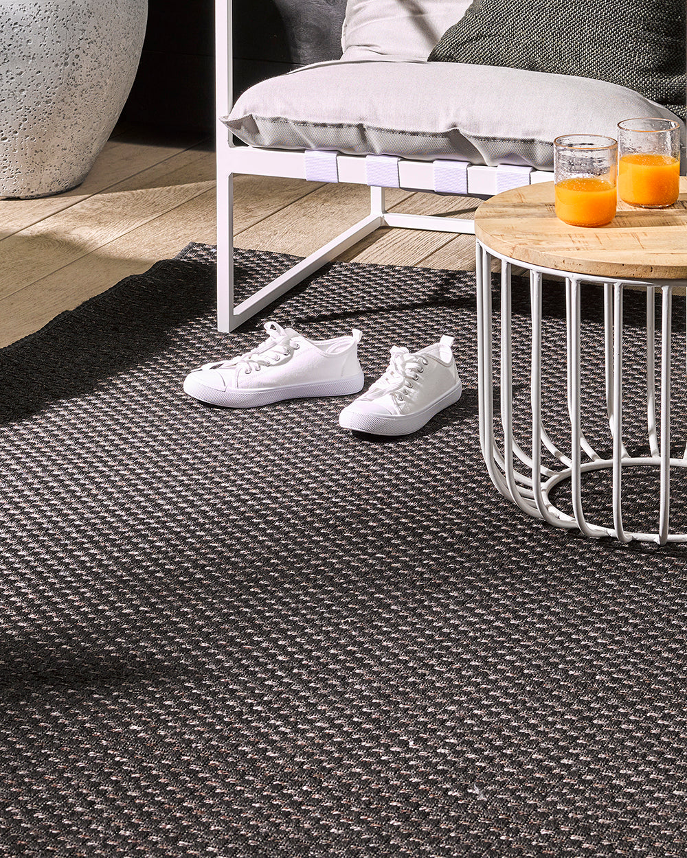 BAYA Flax Outdoor Rug - Charcoal