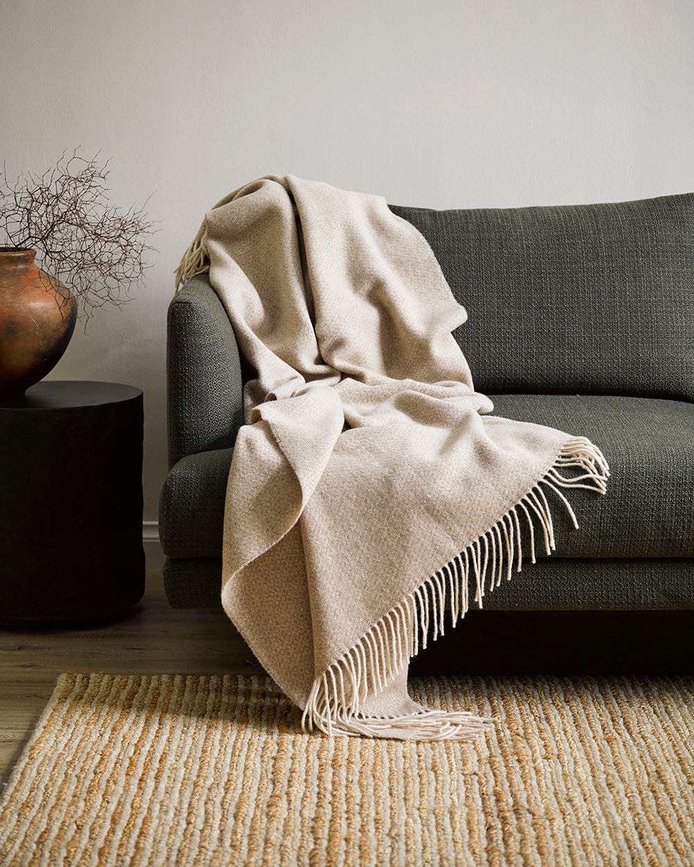 BAYA Littano Merino Wool Throw - Oatmeal