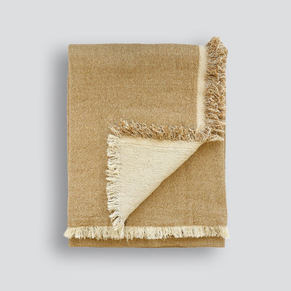Rodwell and Astor - BAYA Papyrus Cotton Throw - Mustard