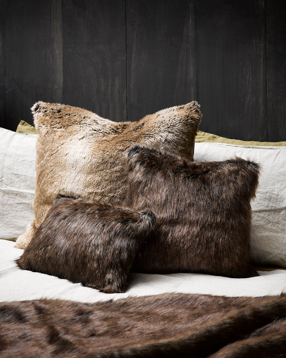 Rodwell and Astor - HEIRLOOM Sable Faux Fur Cushion - 65cm