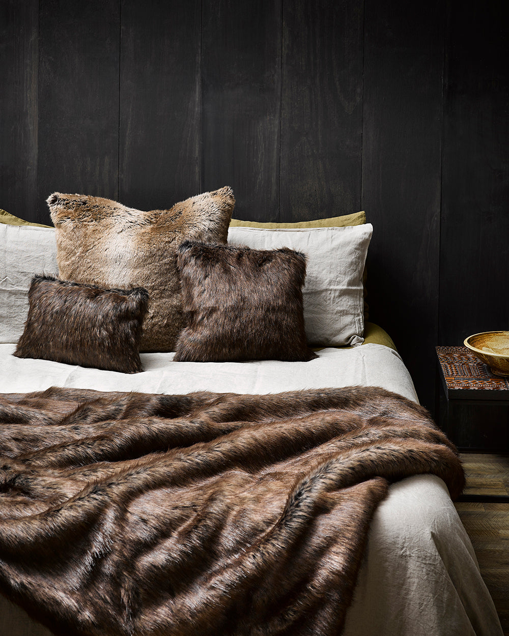 Rodwell and Astor - HEIRLOOM Striped Elk Faux Fur Cushion - 65cm