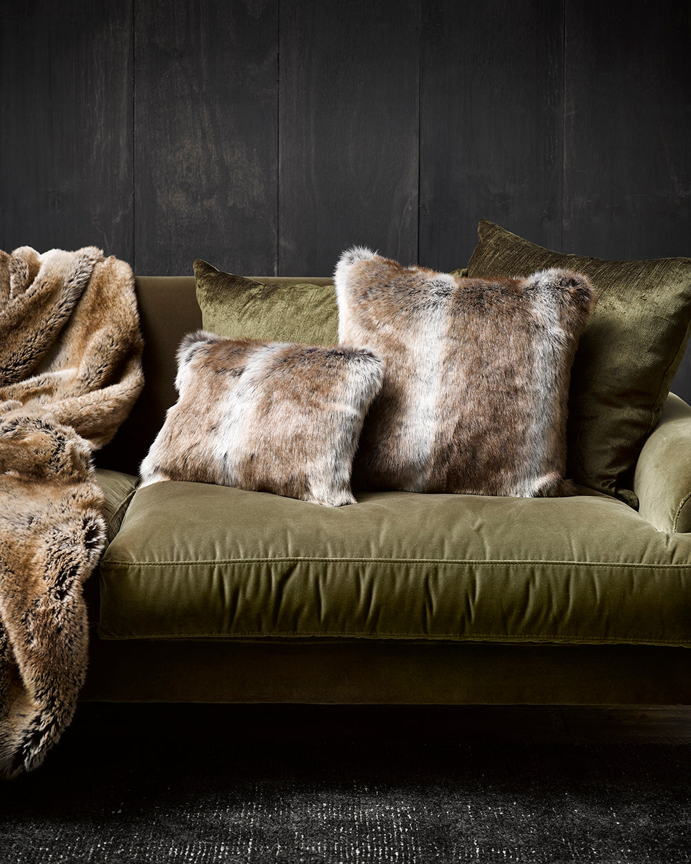 Rodwell and Astor - HEIRLOOM Striped Elk Faux Fur Cushion - 30x45cm