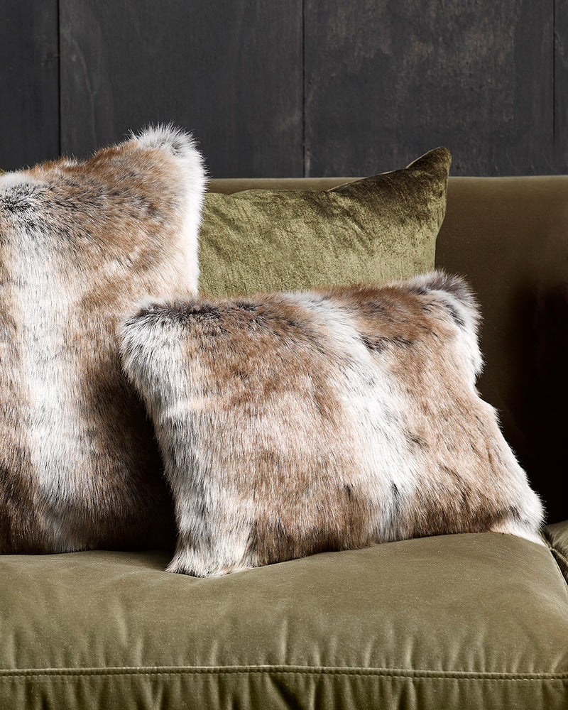 Rodwell and Astor - HEIRLOOM Striped Elk Faux Fur Cushion - 30x45cm