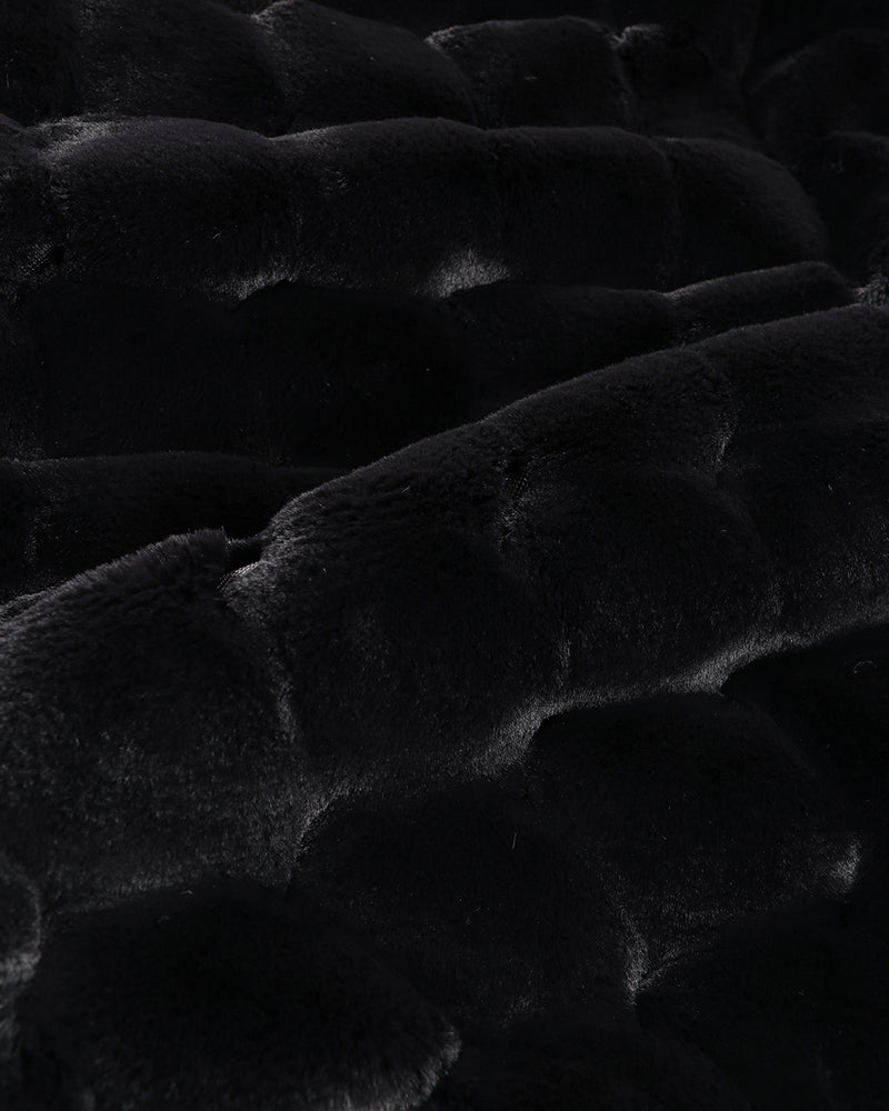 Rodwell and Astor - Heirloom Valentina Faux Fur Cushion - Black - 30x45cm