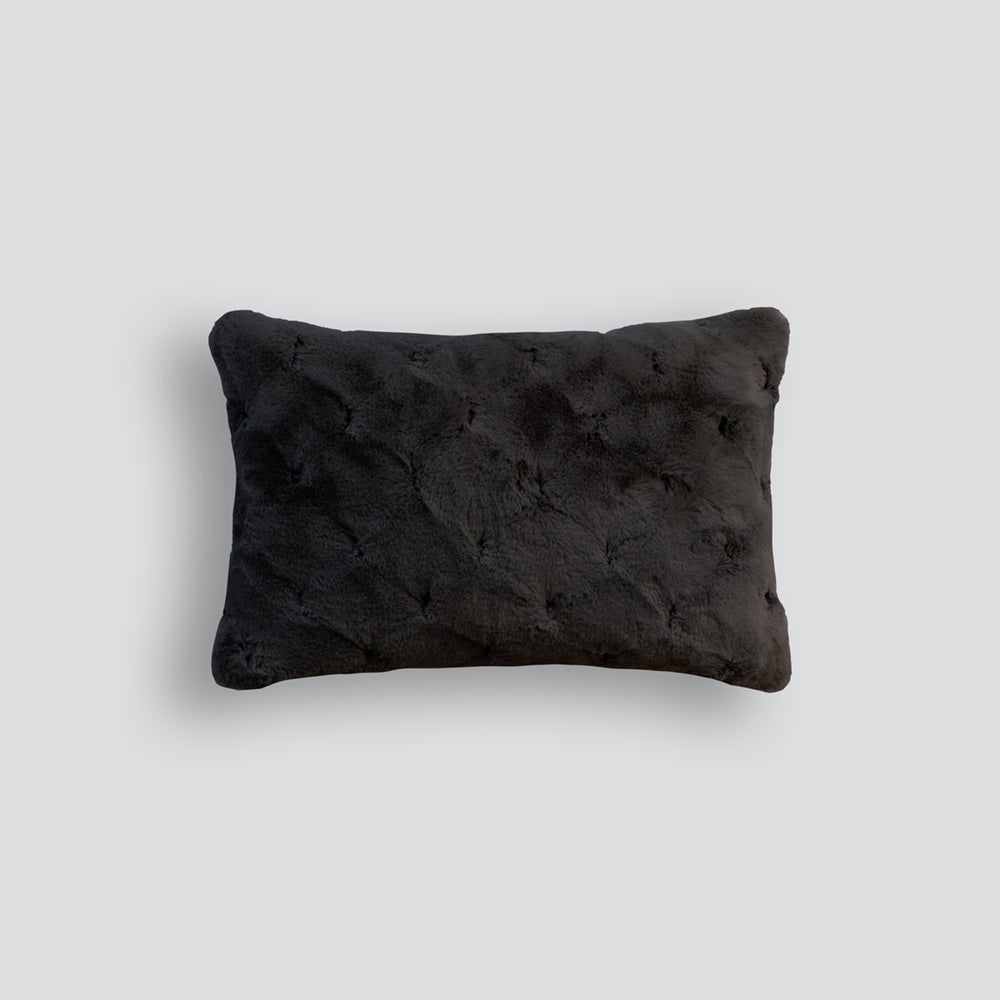 Rodwell and Astor - Heirloom Valentina Faux Fur Cushion - Black - 30x45cm