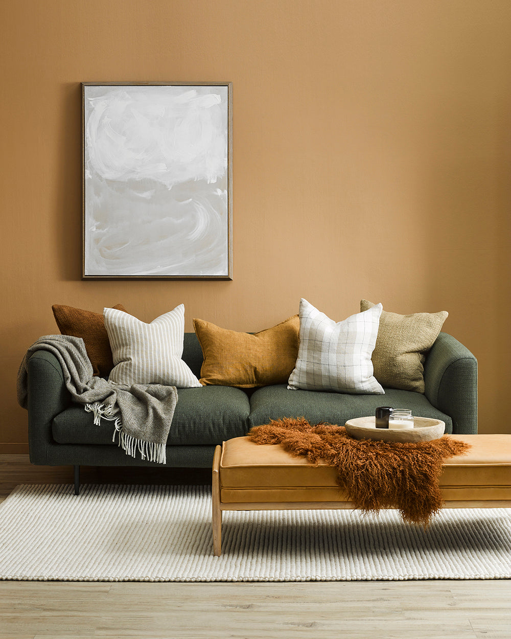 Willis Cushion - Nougat/Ivory 50 x 50cm Rodwell and Astor