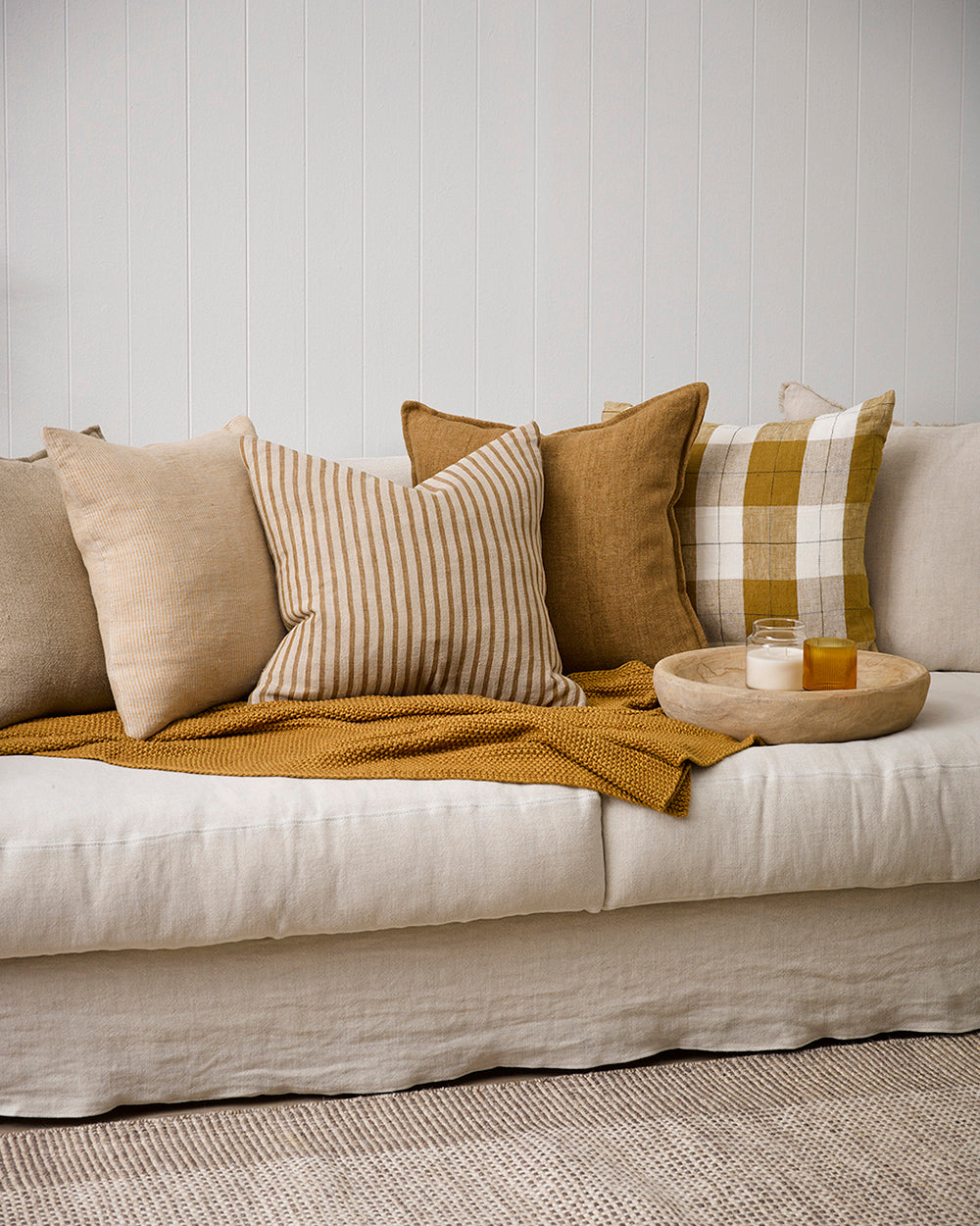 Willis Cushion - Ochre/Ivory 50 x 50cm Rodwell and Astor