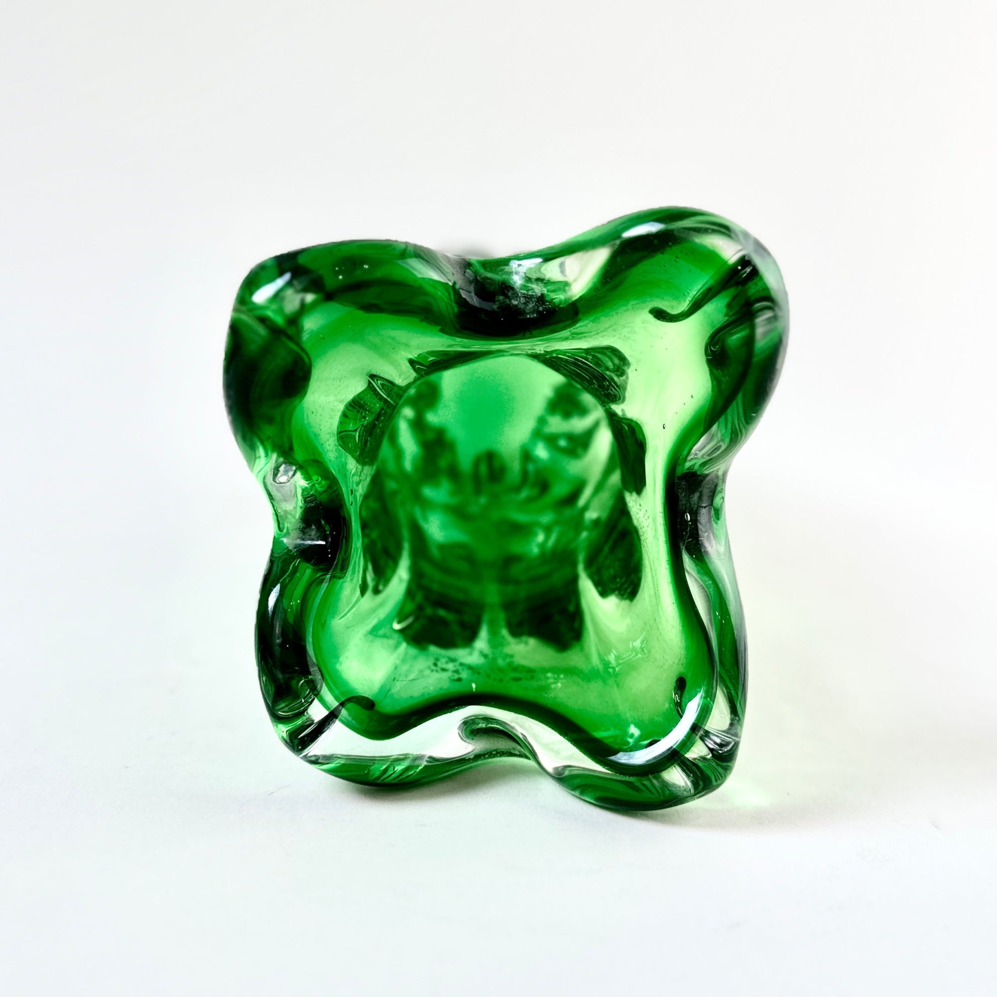 Vintage Sanyu Green Glass Vase