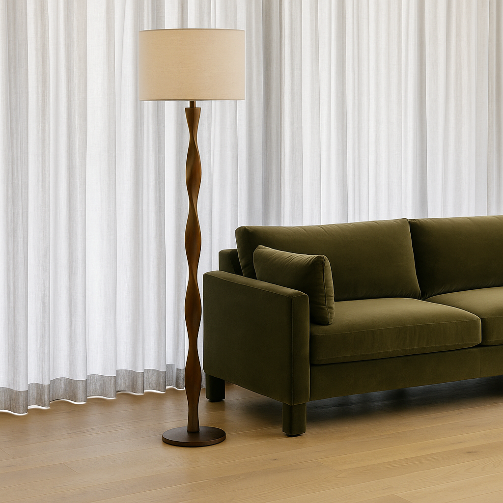 Aria Walnut Finish Floor Lamp