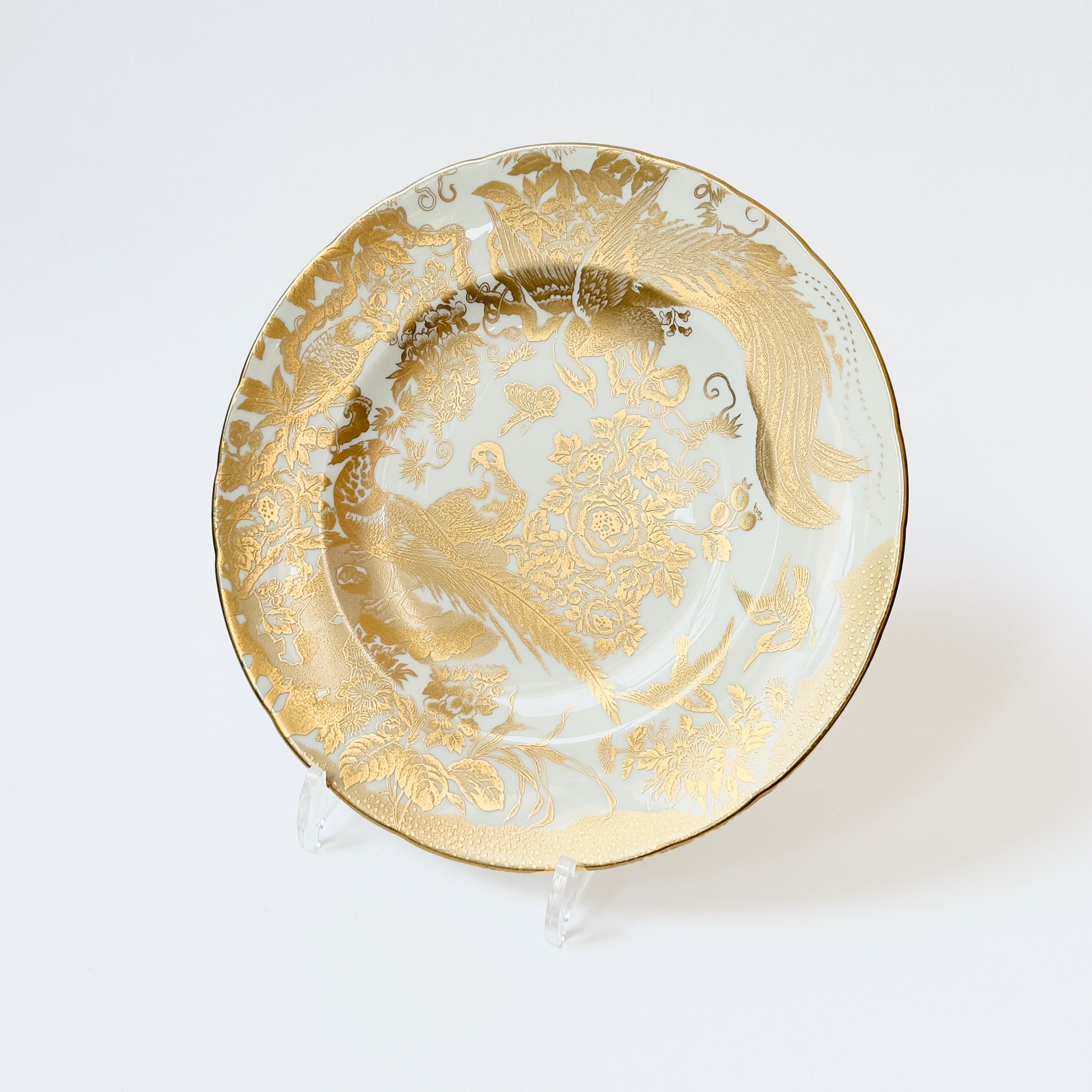 Vintage Royal Crown Derby Aves Gold Dinner Plate (27cm) | English Bone China