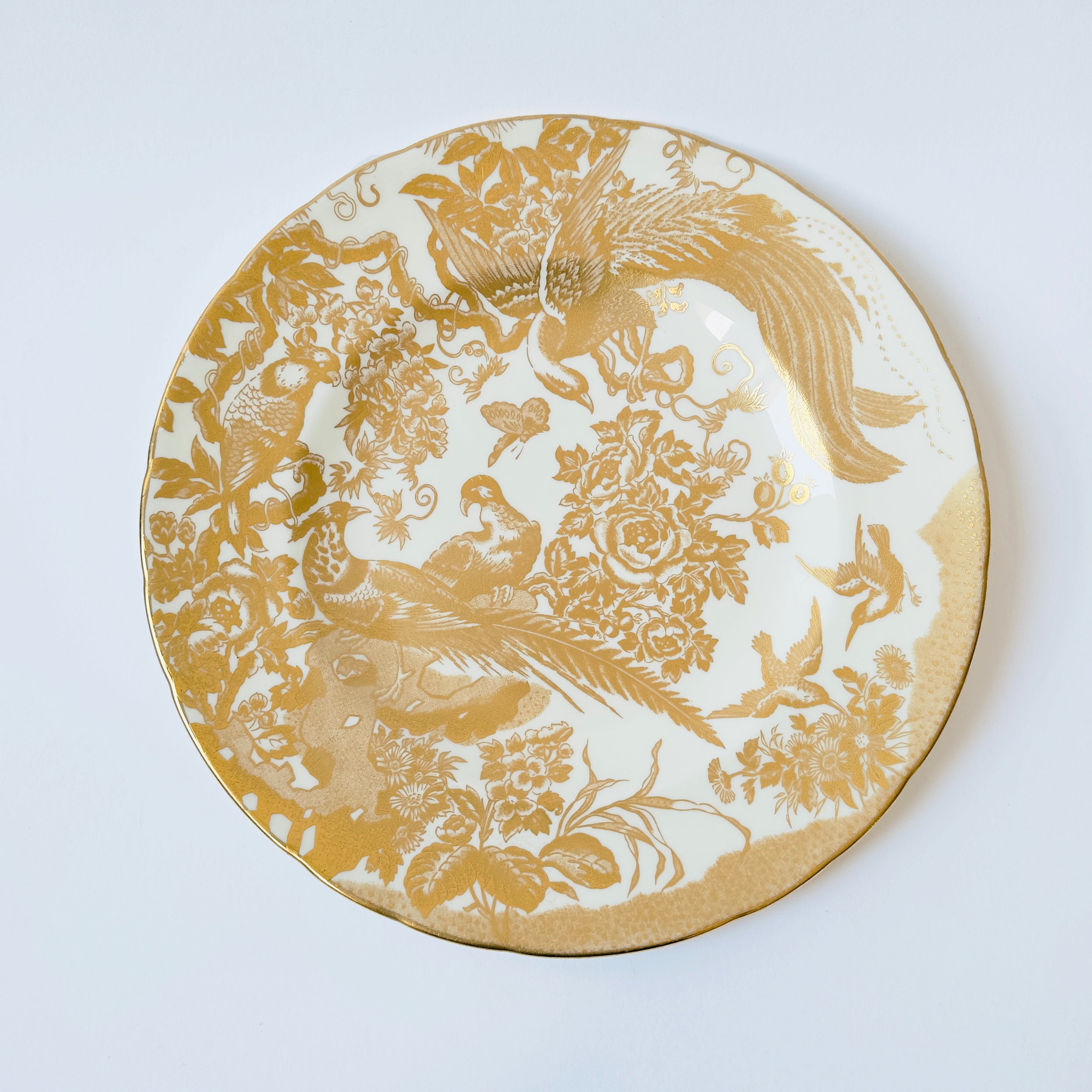Vintage Royal Crown Derby Aves Gold Dinner Plate (27cm) | English Bone China