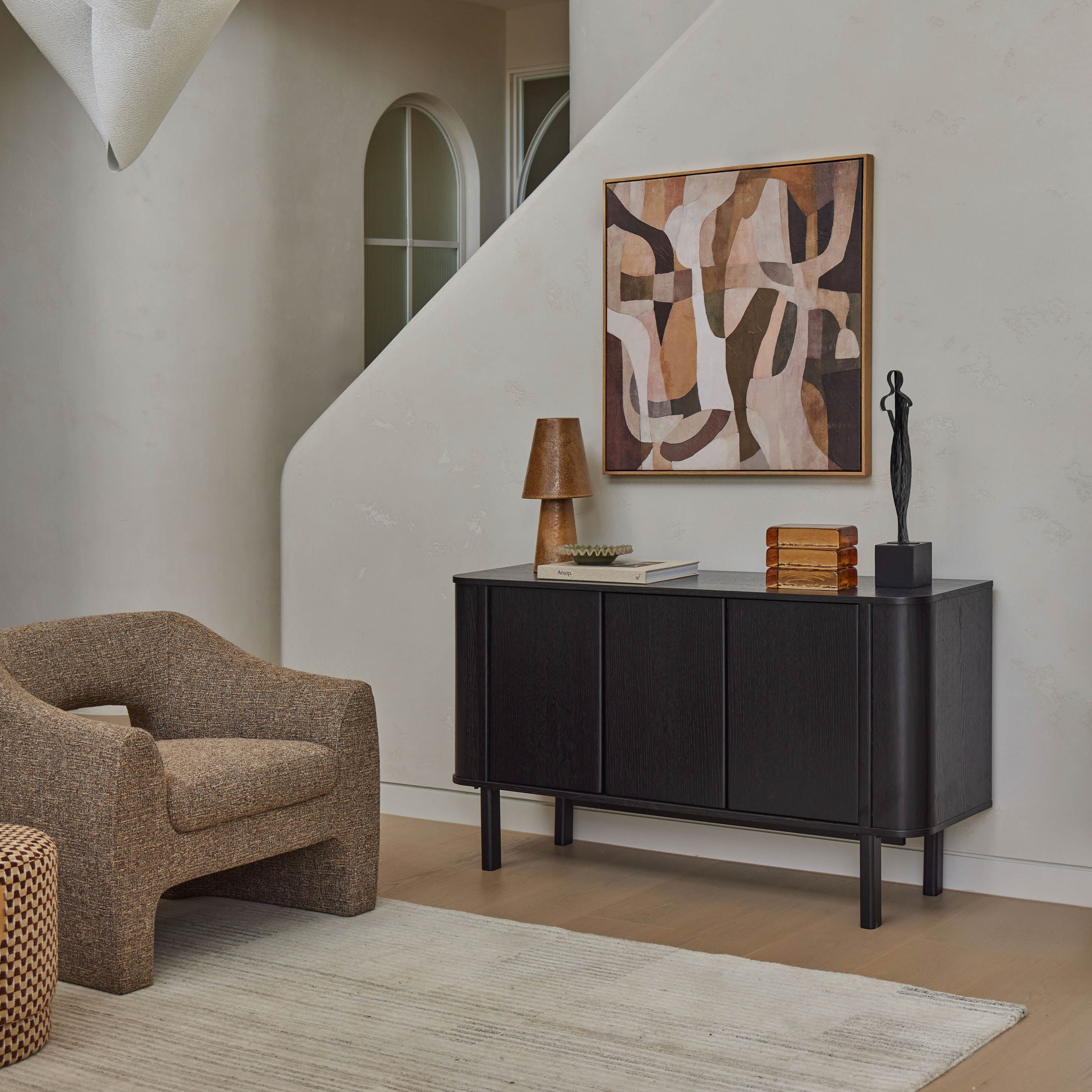 Bernard Glass Brick Sculpture or Book End - Amber