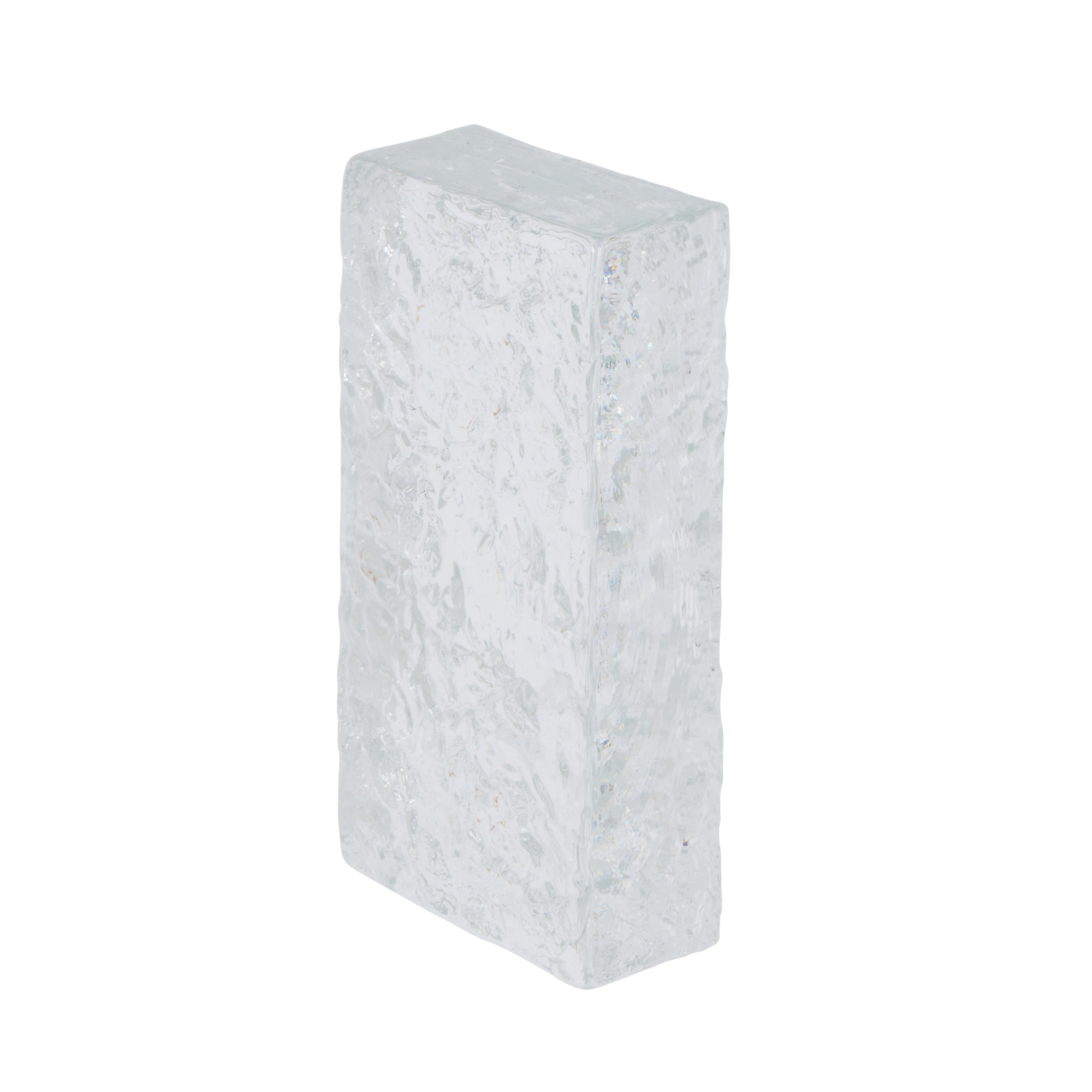 Bernard Glass Brick Sculpture or Book End - Ripple