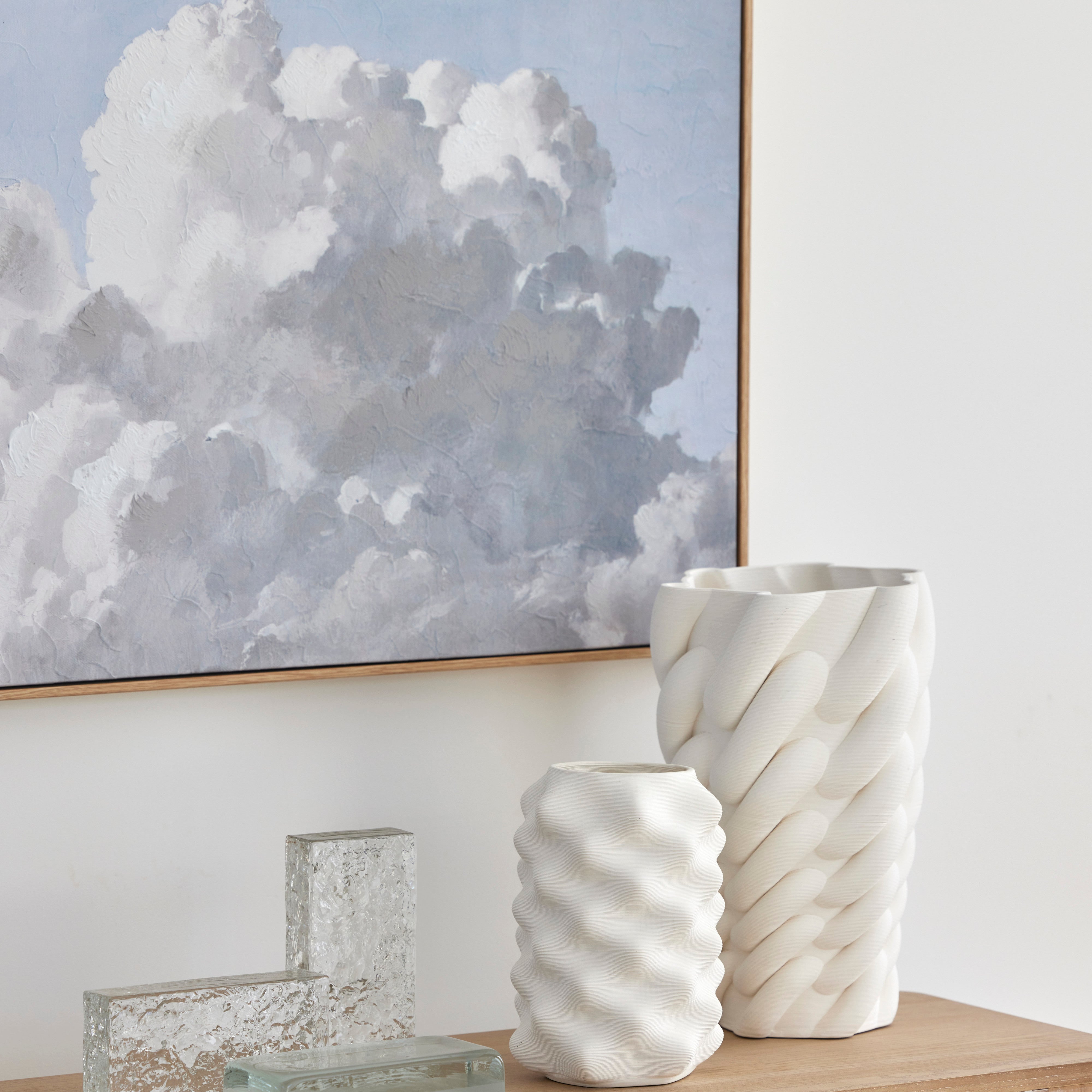 Bernard Glass Brick Sculpture or Book End - Frost